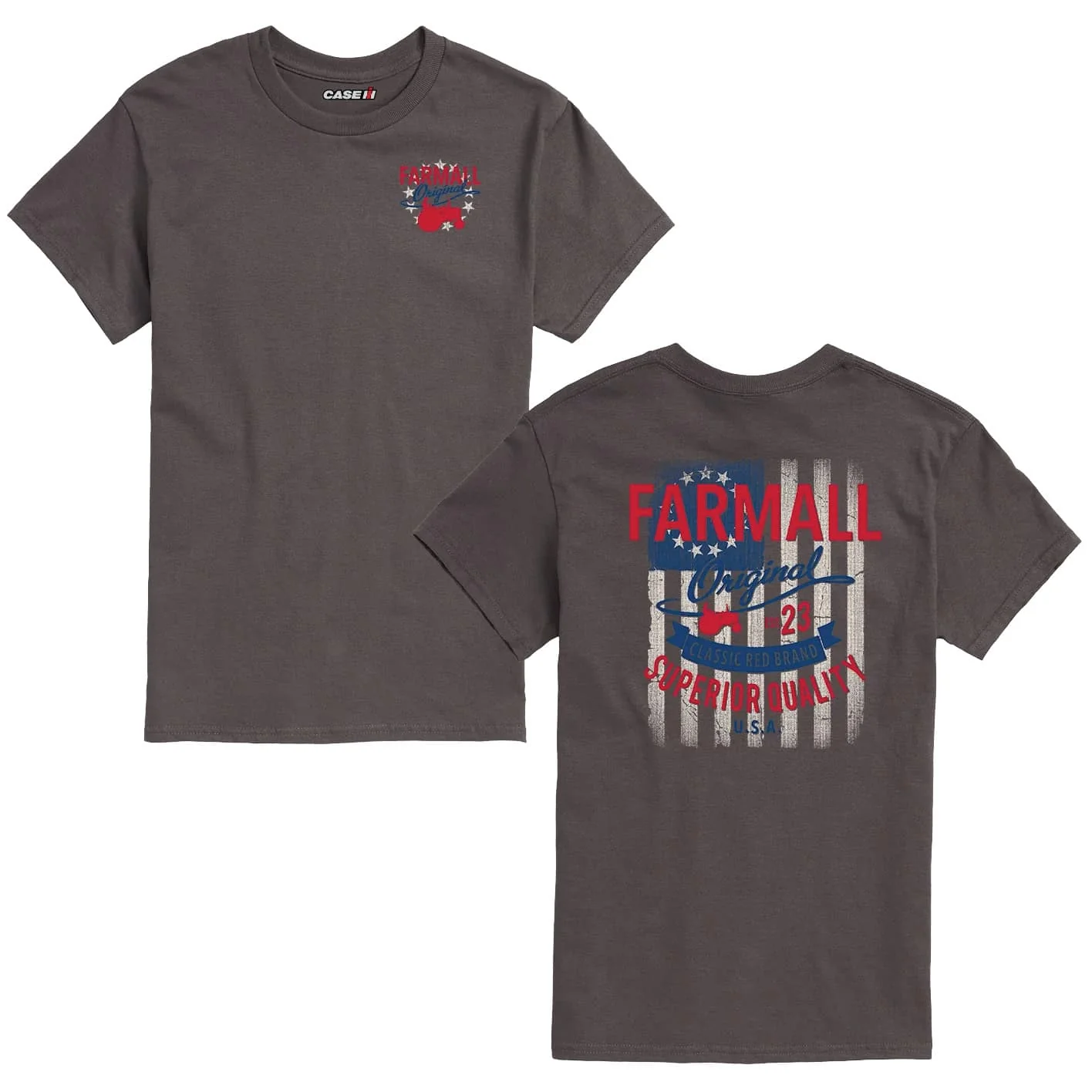 Farmall Superior Quality Betsy Ross Flag Men's Charcoal Gray Short Sleeve T-Shirt - Image 3