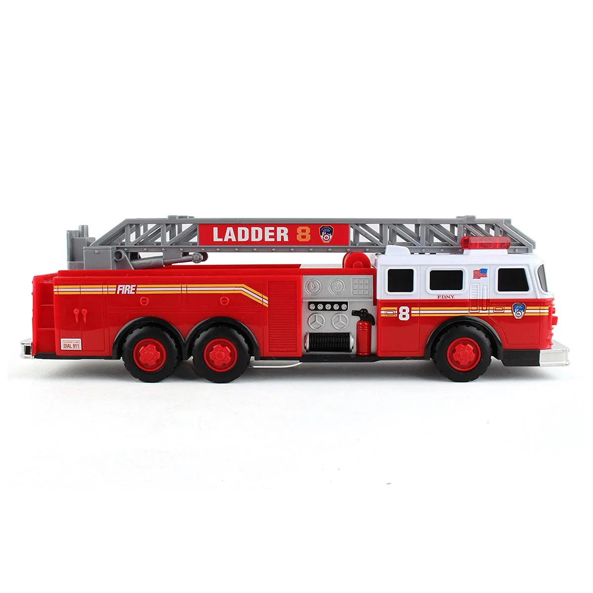 FDNY Ladder Truck with Lights and Sounds, 13in Long! - Image 4