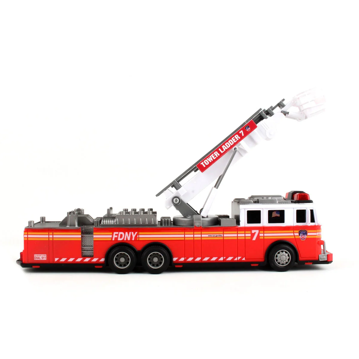 FDNY Radio Control 11" Ladder Fire Truck with Lights & Sounds - Image 4