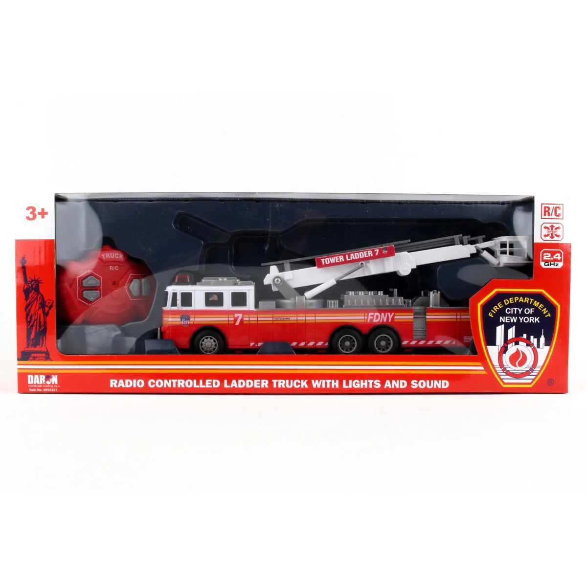 FDNY Radio Control 11" Ladder Fire Truck with Lights & Sounds - Image 7