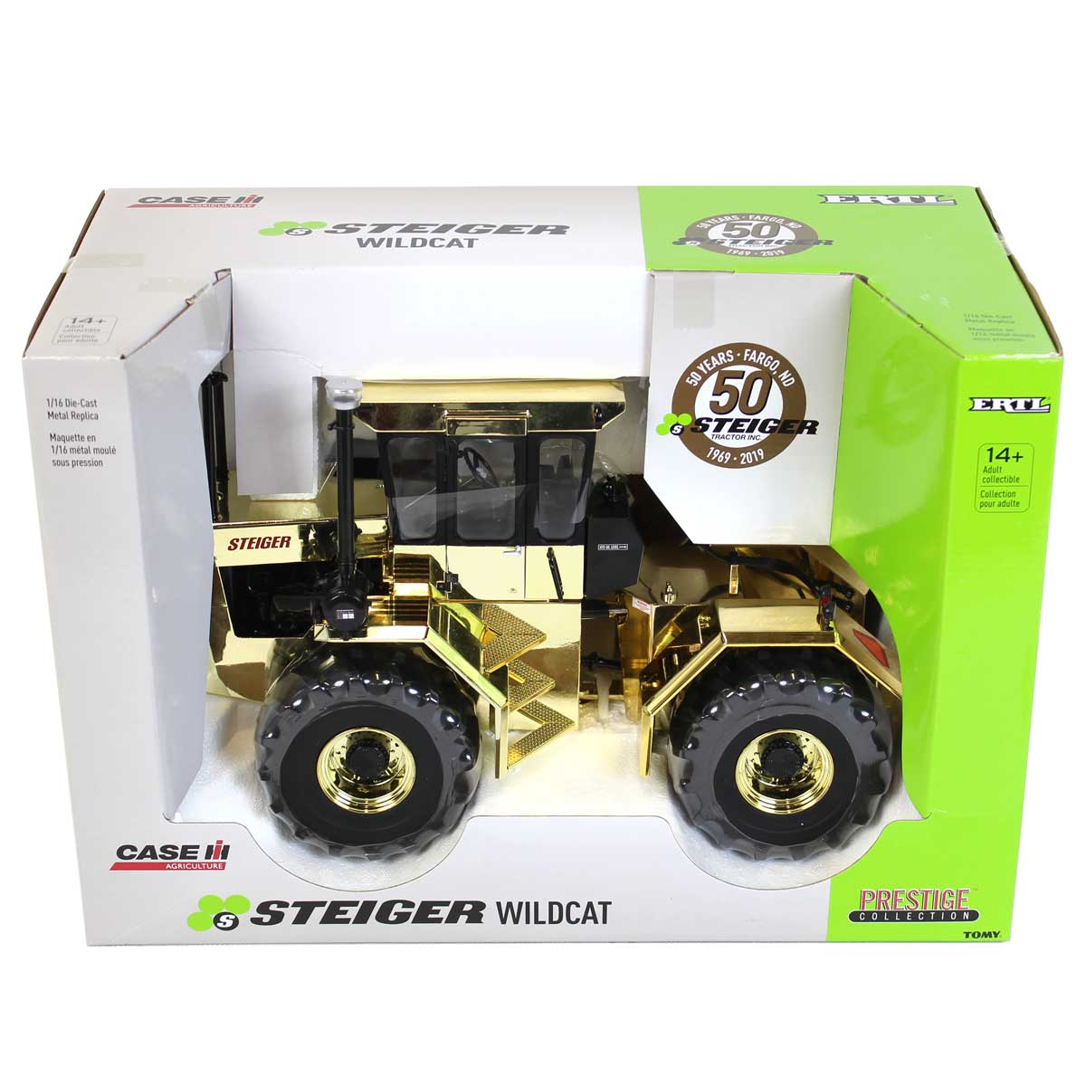 Gold Version ~ 1/16 Steiger Wildcat 4WD Tractor by ERTL, Fargo, ND Plant 50th Anniversary Edition