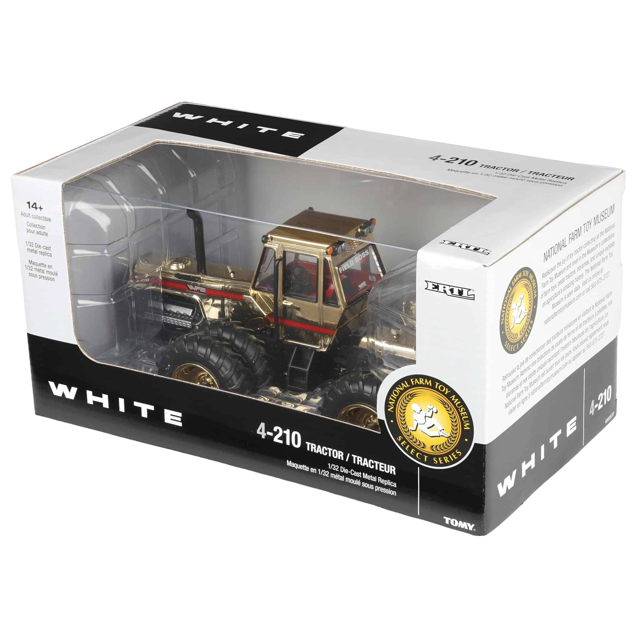 Gold Chrome ~ 1/32 White 4-210 4WD Tractor with Duals, 2024 National Farm Toy Museum by ERTL - Image 2
