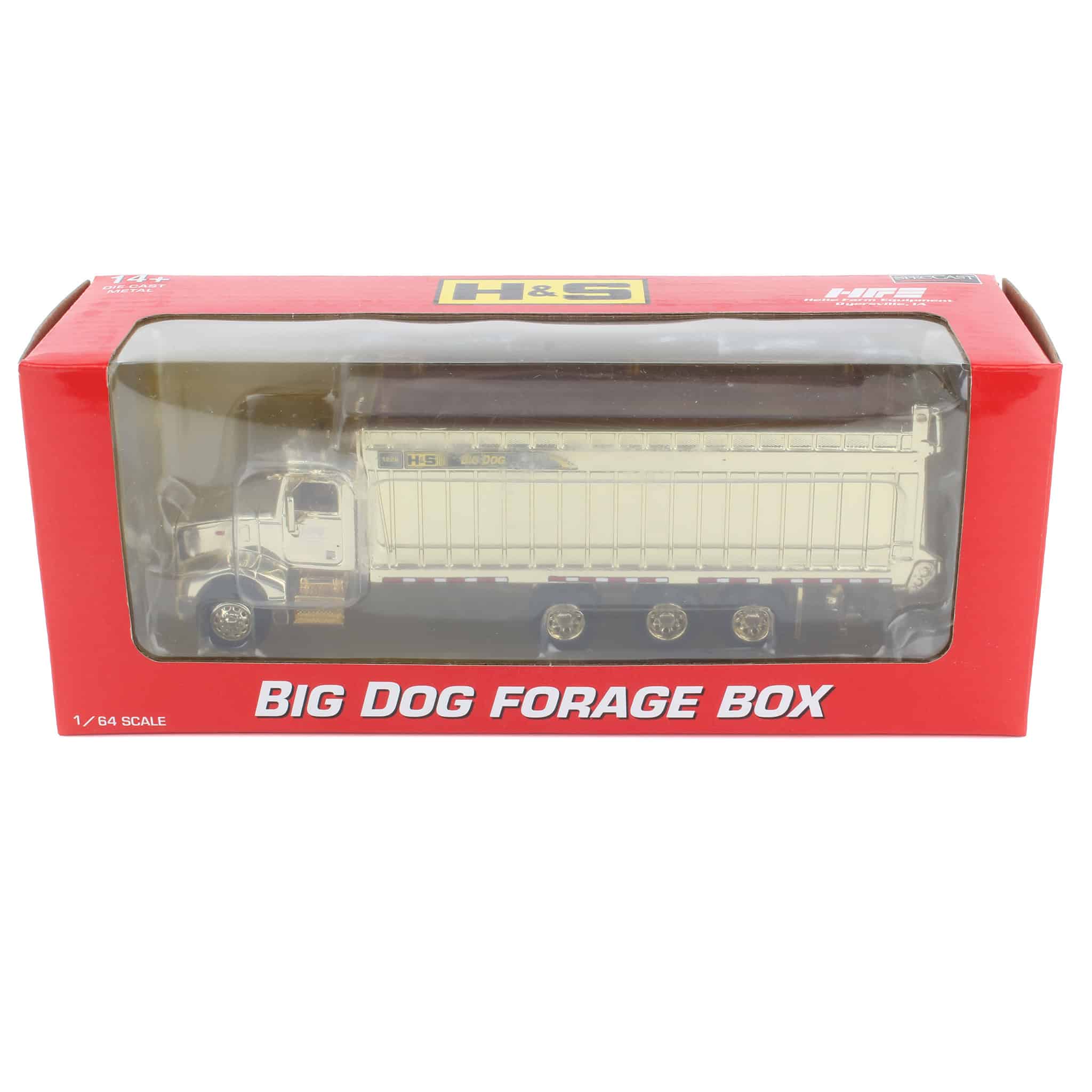GOLD CHROME CHASE ~ 1/64 Peterbilt 385 Truck with H&S Big Dog 1226 Forage Box by SpecCast, Exclusive HFE Edition