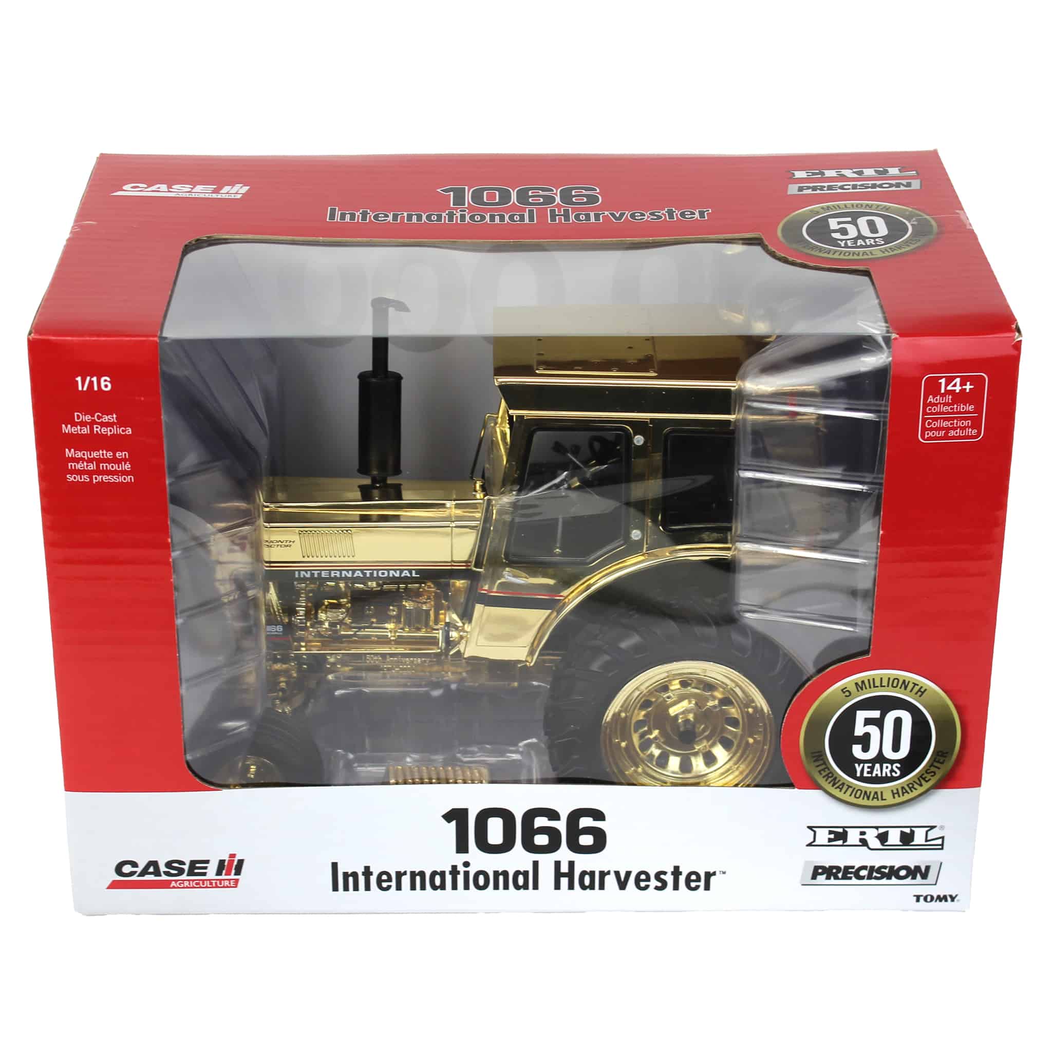 Gold Chrome Chase Unit ~ 1/16 International Harvester 1066 5 Millionth Tractor, 50th Anniversary, ERTL Precision - Image 2