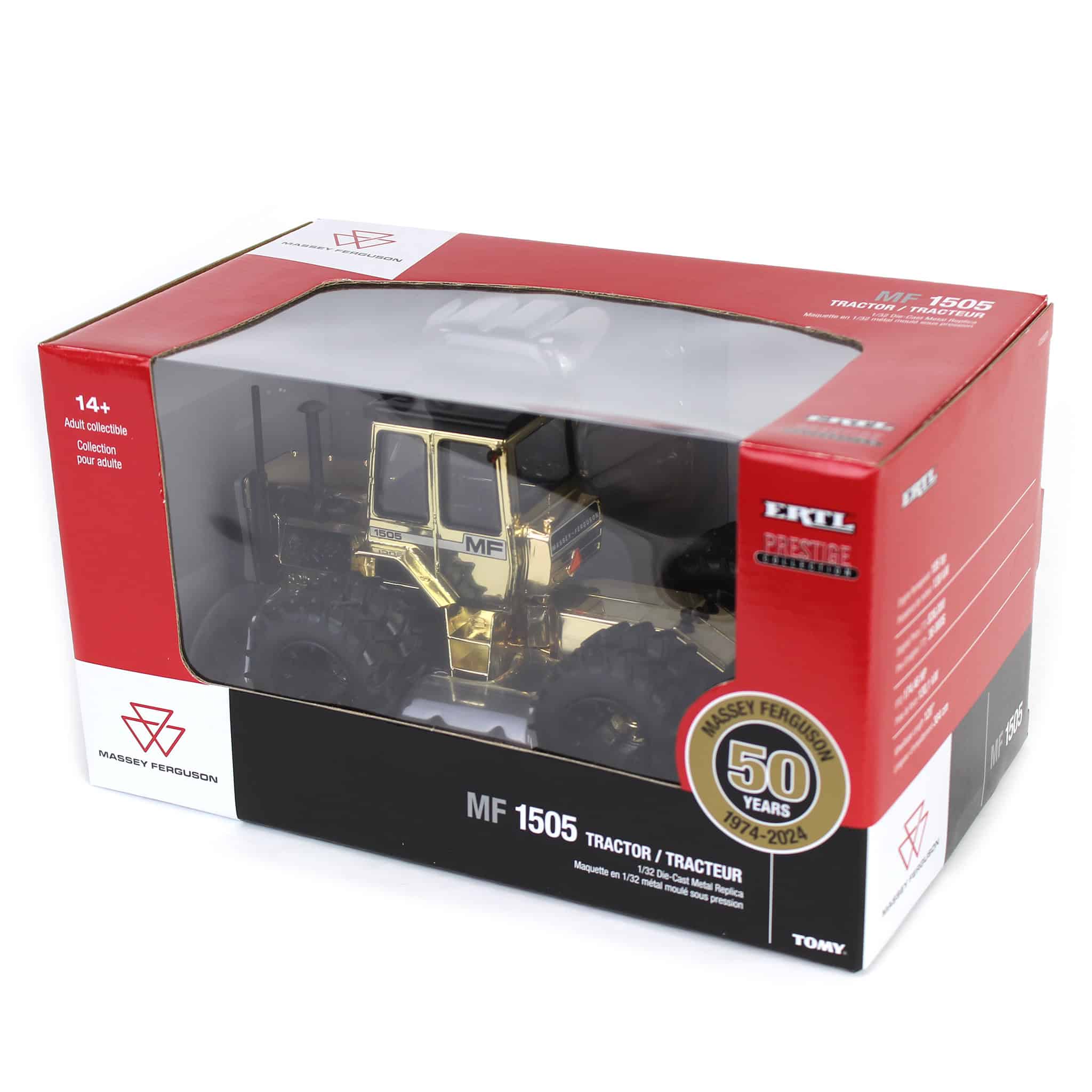 Gold Chrome Chase Unit ~ 1/32 Massey Ferguson 1505 Tractor, 50th Anniversary Edition, ERTL Prestige Collection - Image 2
