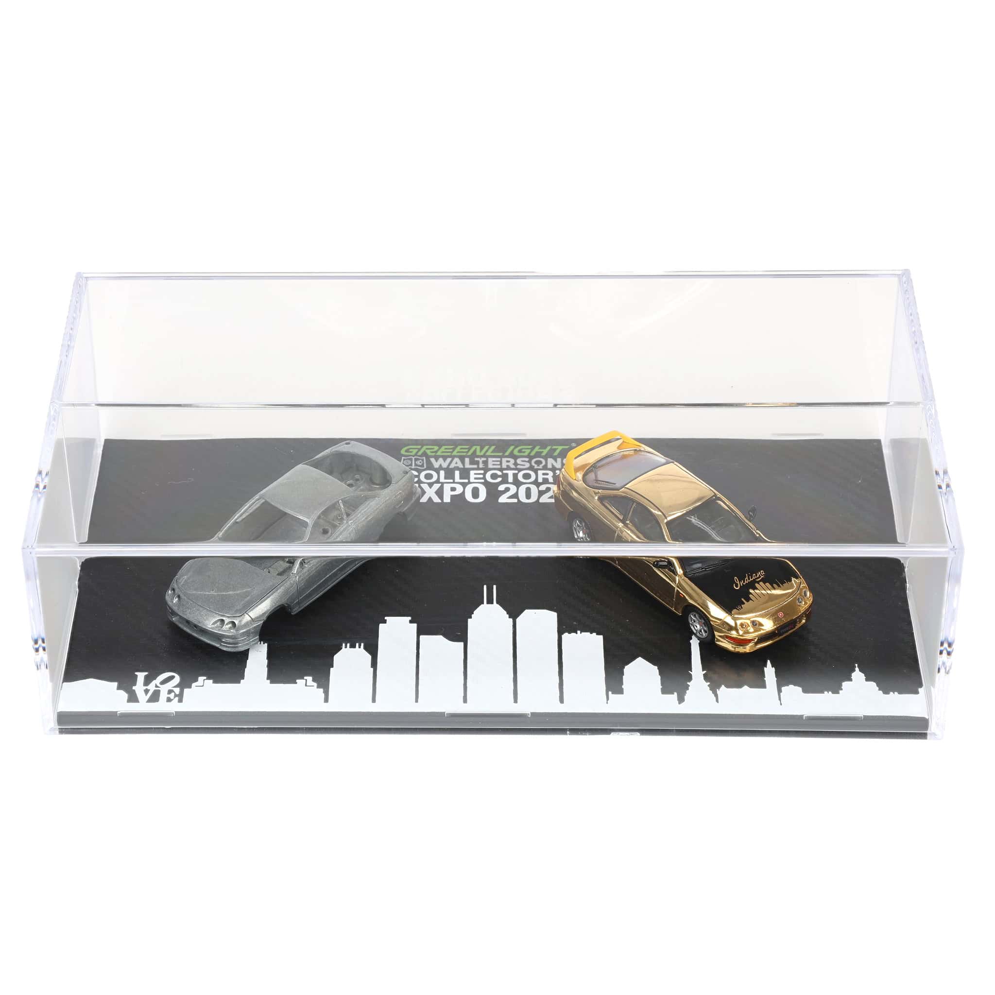 Gold Chrome Chase Unit ~ 1/64 2000 Honda Integra Type R Export Version Raw Casting Dual Pack, 2025 GreenLight Waltersons Product Expo Dinner Exclusive