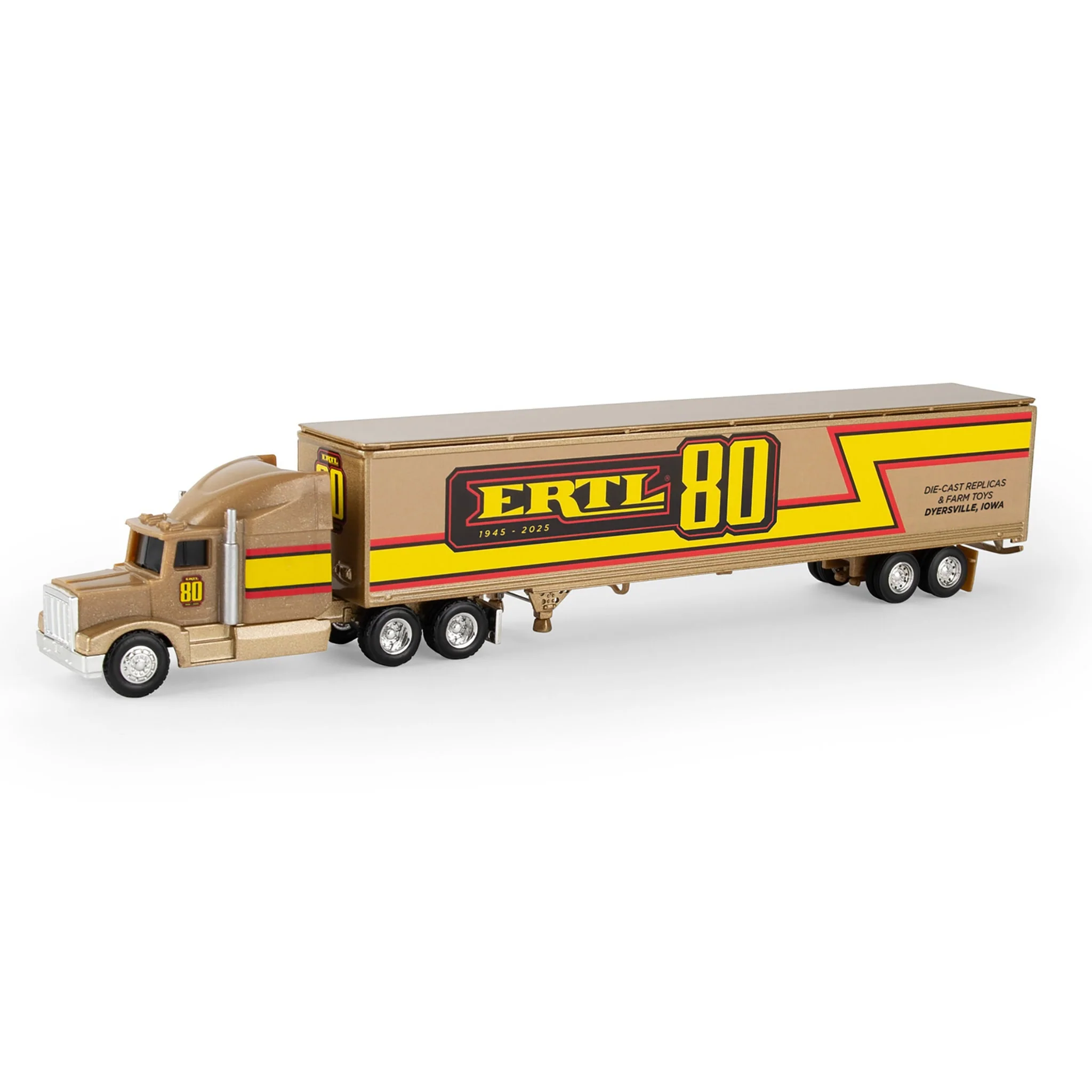 Gold Painted Chase Unit ~ 1/64 ERTL '80' Semi & Trailer, 80 Years of ERTL, 2nd in Series
