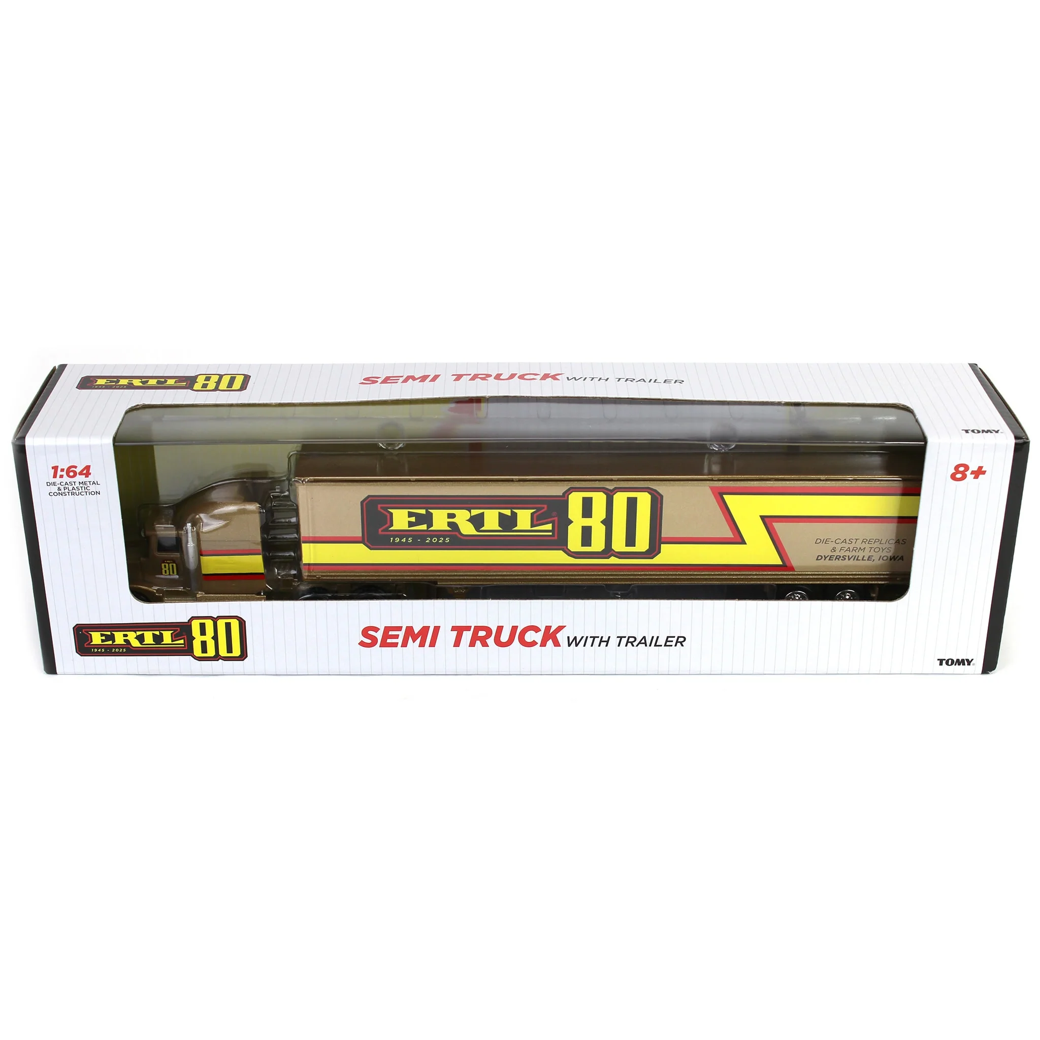 Gold Painted Chase Unit ~ 1/64 ERTL '80' Semi & Trailer, 80 Years of ERTL, 2nd in Series - Image 2