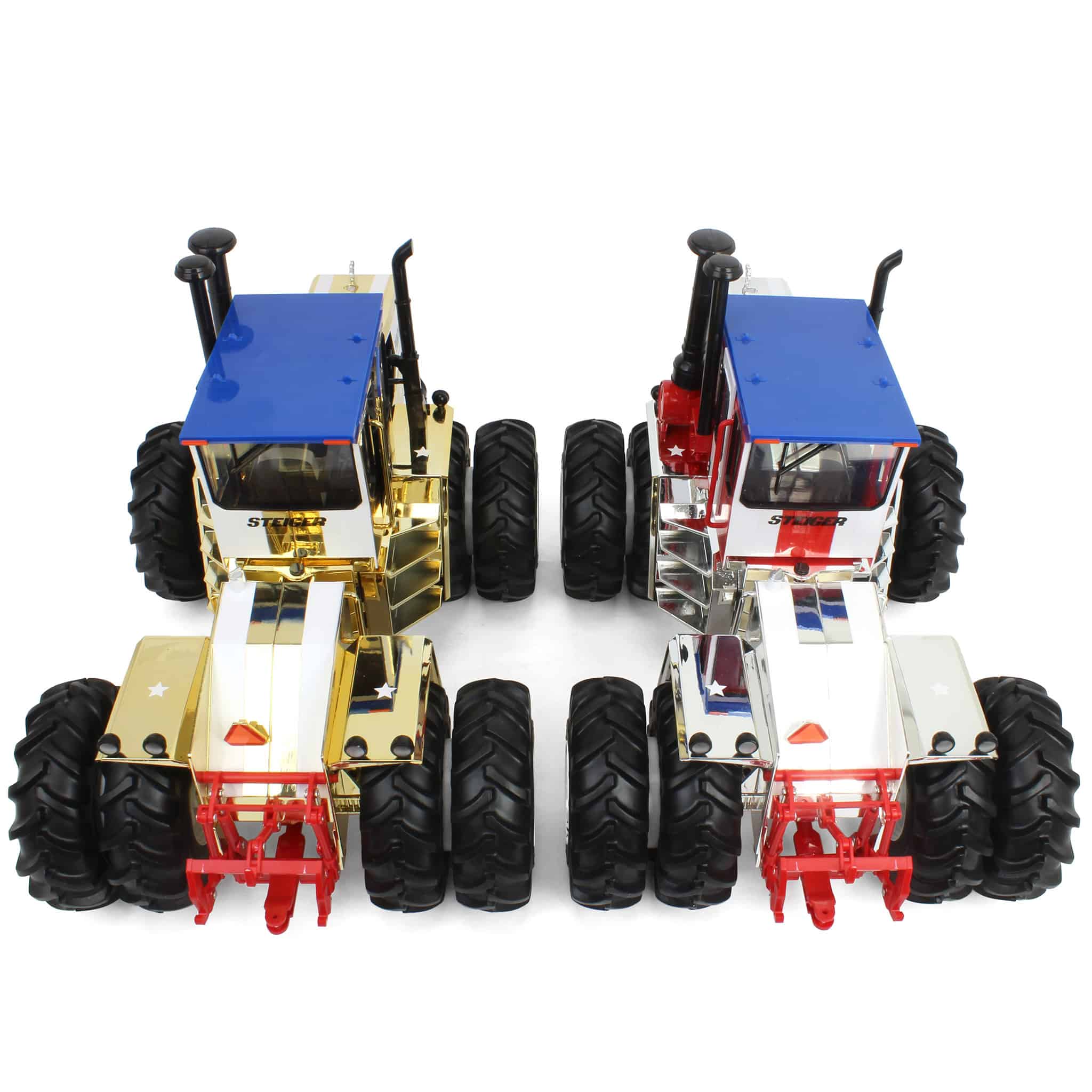 Gold & Silver Chrome Set ~ 1/16 Steiger PTA-325 "Stars N Stripes" 4WD Tractors with Duals, ERTL Prestige - Image 3