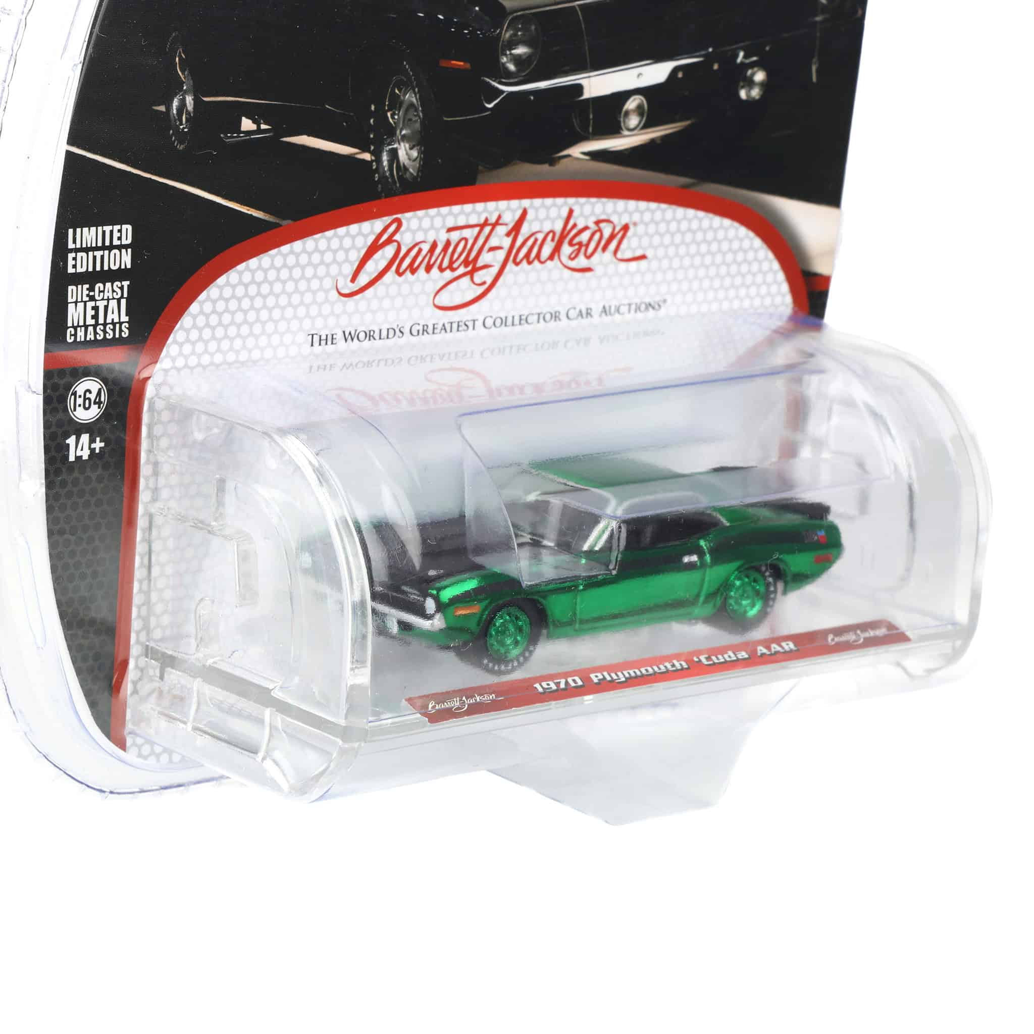 Green Chrome Chase ~ 1/64 1970 Plymouth 'Cuda AAR, Barrett-Jackson Series 16 - Image 2