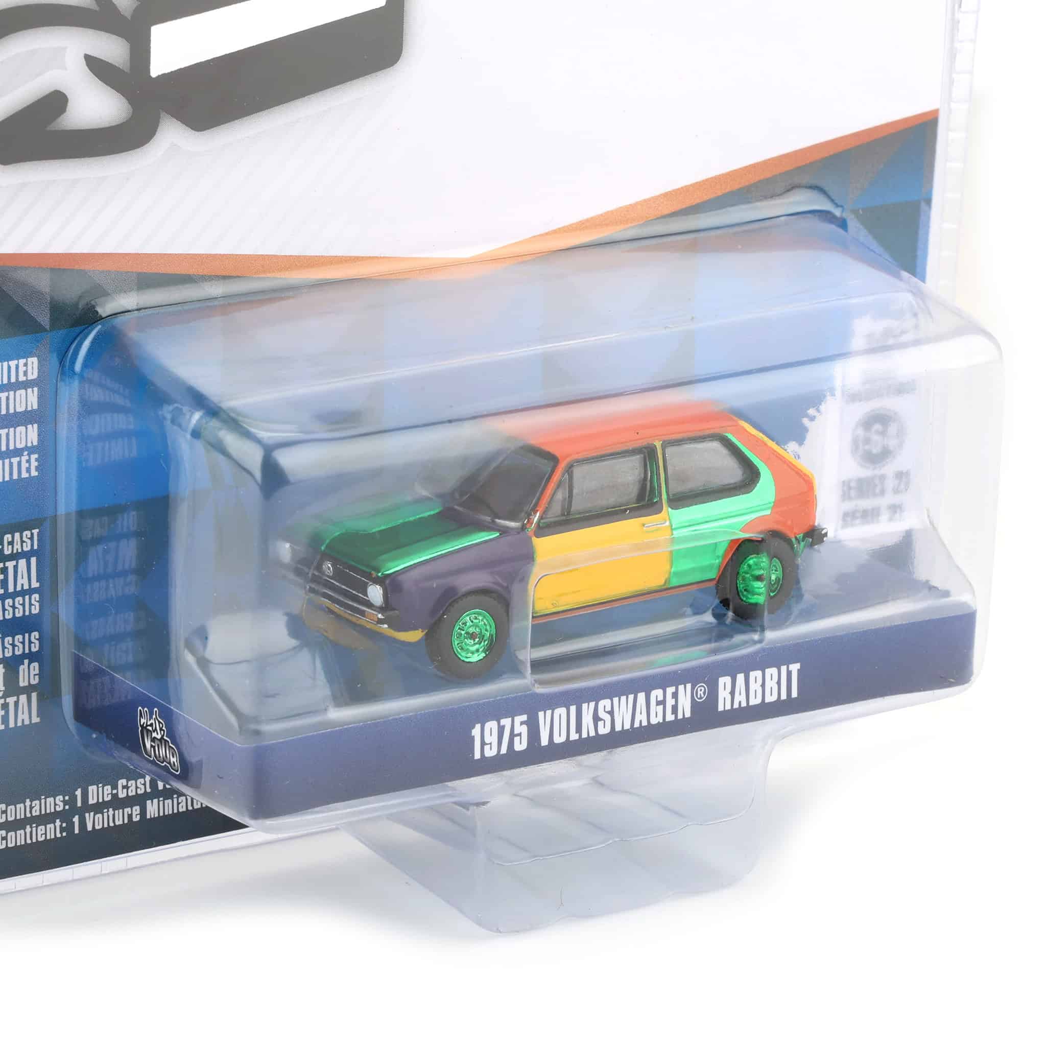 Green Chrome Chase ~ 1/64 1975 Volkswagen Rabbit Harlequin Tribute, Club Vee-Dub Series 21 - Image 2