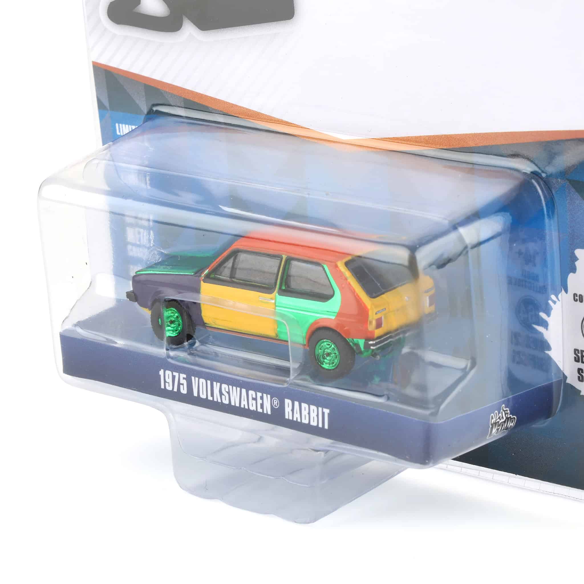 Green Chrome Chase ~ 1/64 1975 Volkswagen Rabbit Harlequin Tribute, Club Vee-Dub Series 21 - Image 3