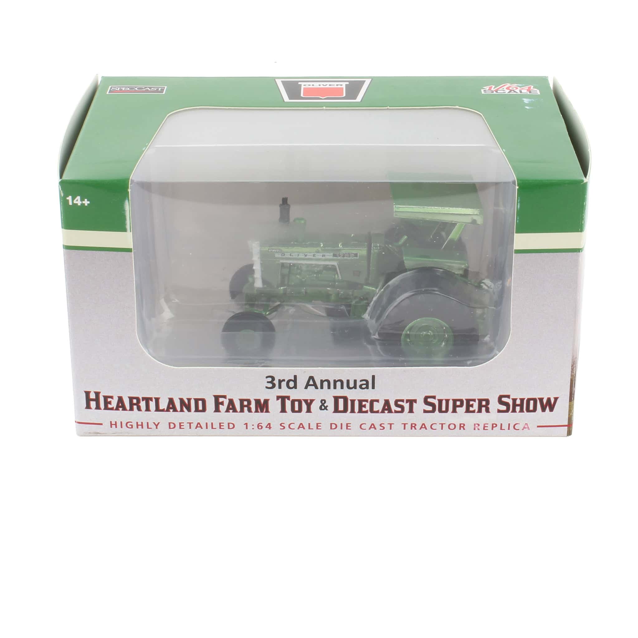 Green Chrome Chase Unit ~ 1/64 Oliver 1755 Tractor with Canopy & Duals by SpecCast, 3rd Annual Heartland Toy Show