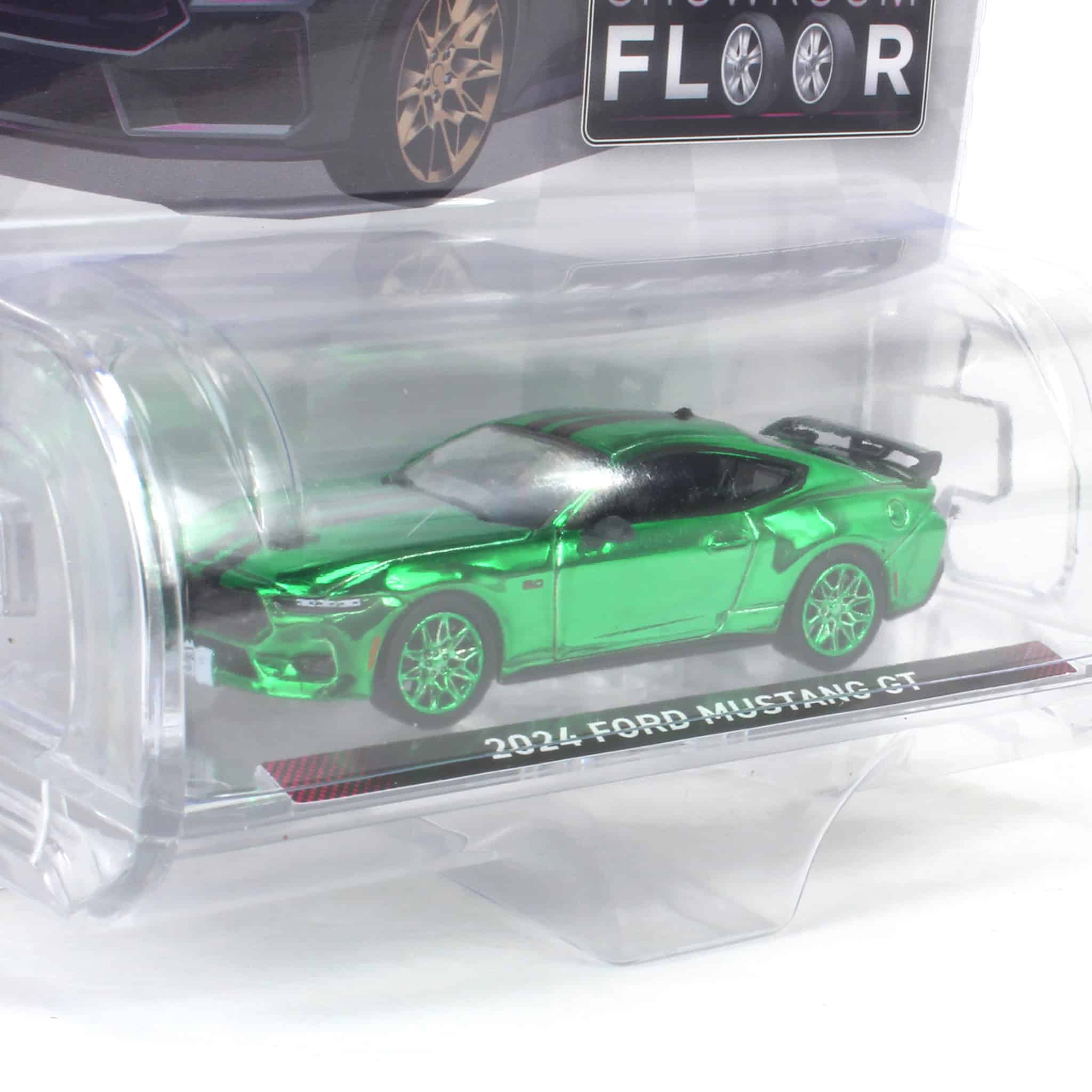 Green Color Chrome Chase ~ 1/64 2024 Ford Mustang GT in Dark Matter Gray with Bronze Appearance Package, Showroom Floor Series 7 - Image 2