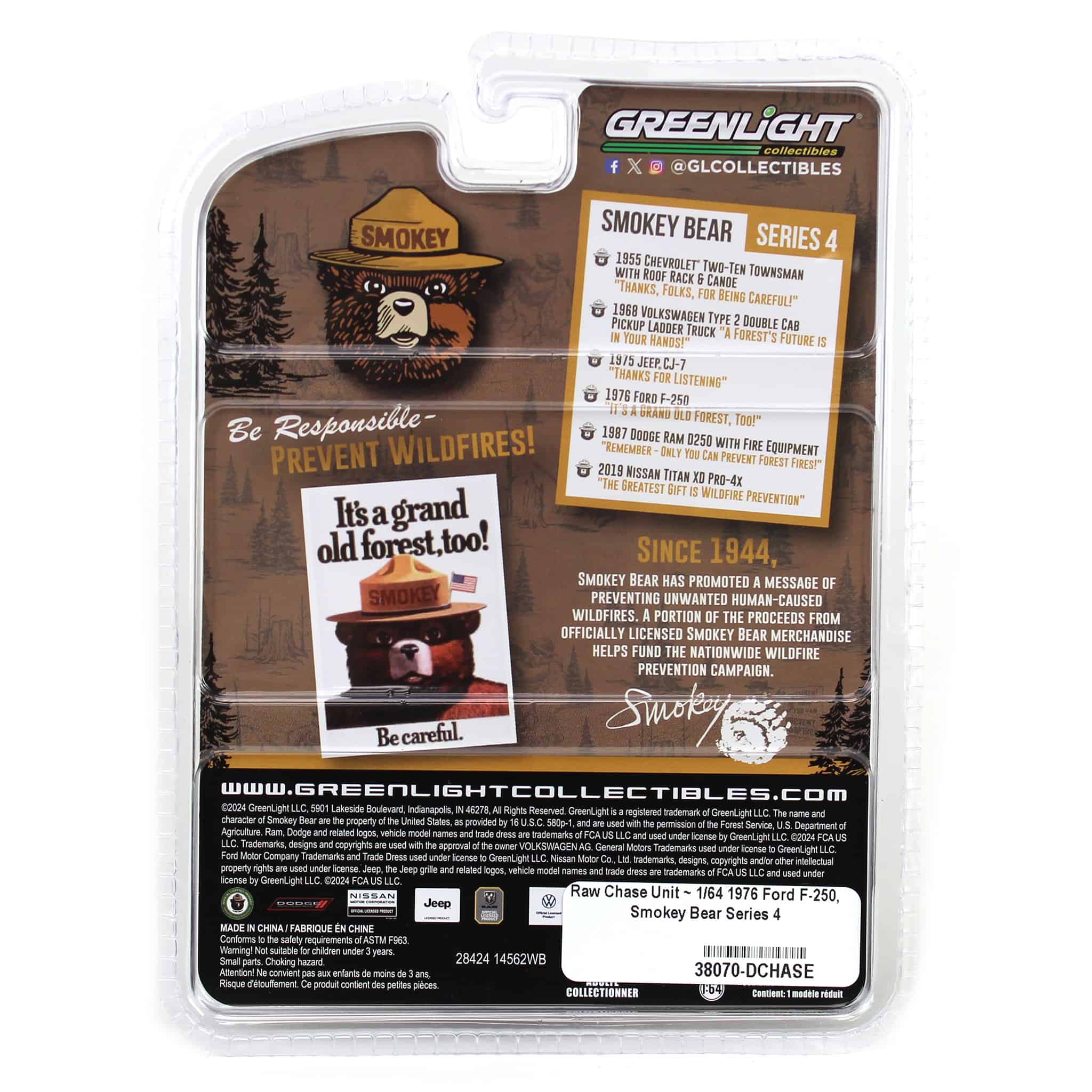 Raw Chase Unit ~ 1/64 1976 Ford F-250, Smokey Bear Series 4 - Image 3