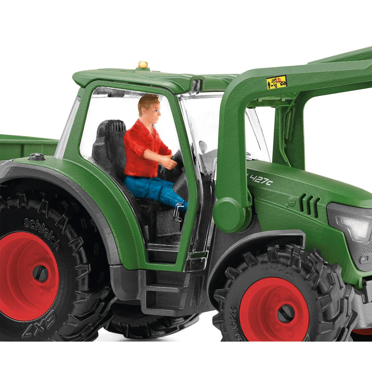 Green Tractor with Loader & Dump Trailer by Schleich - Image 4