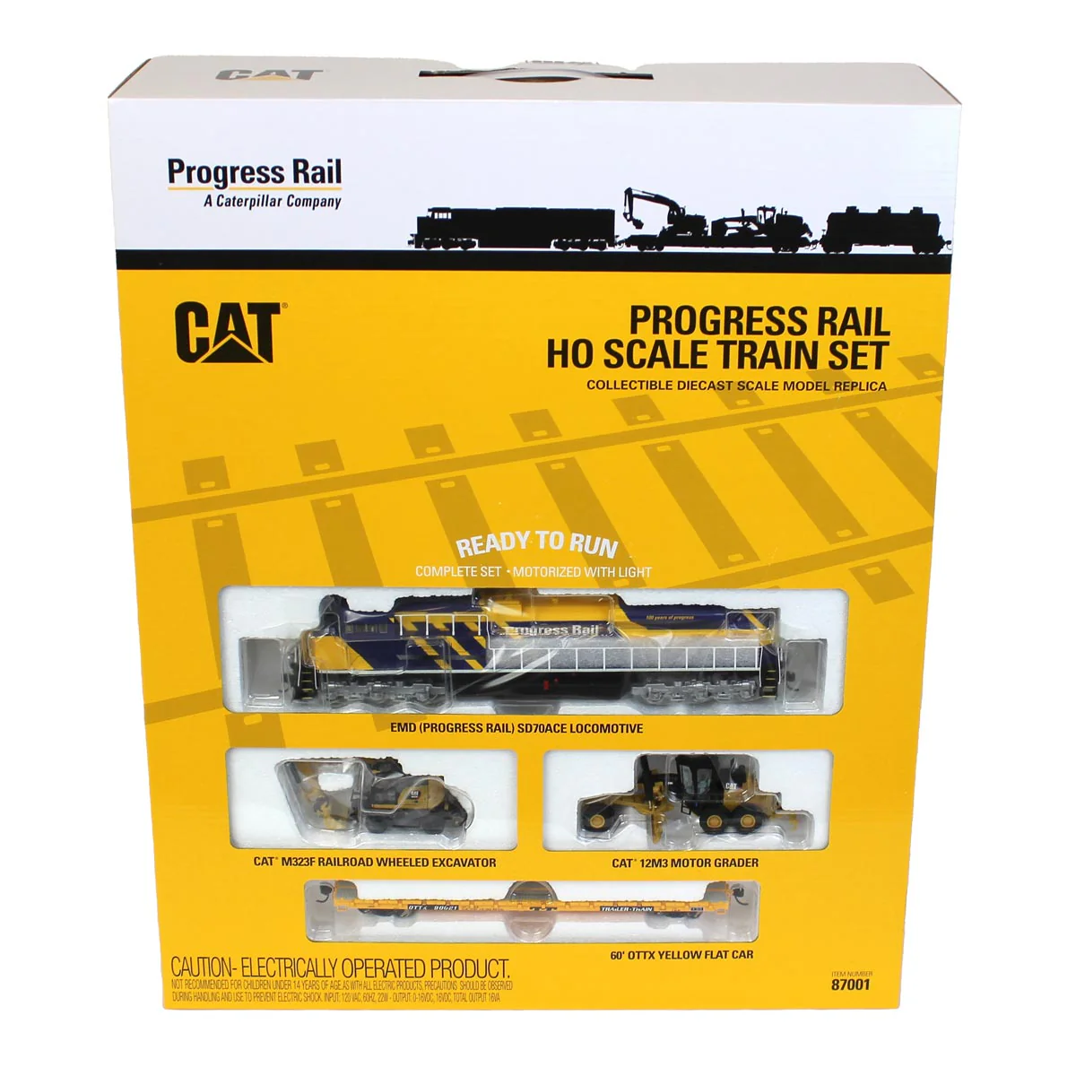 HO Scale CAT Progress Rail 100th Anniversary Train Set - Image 7