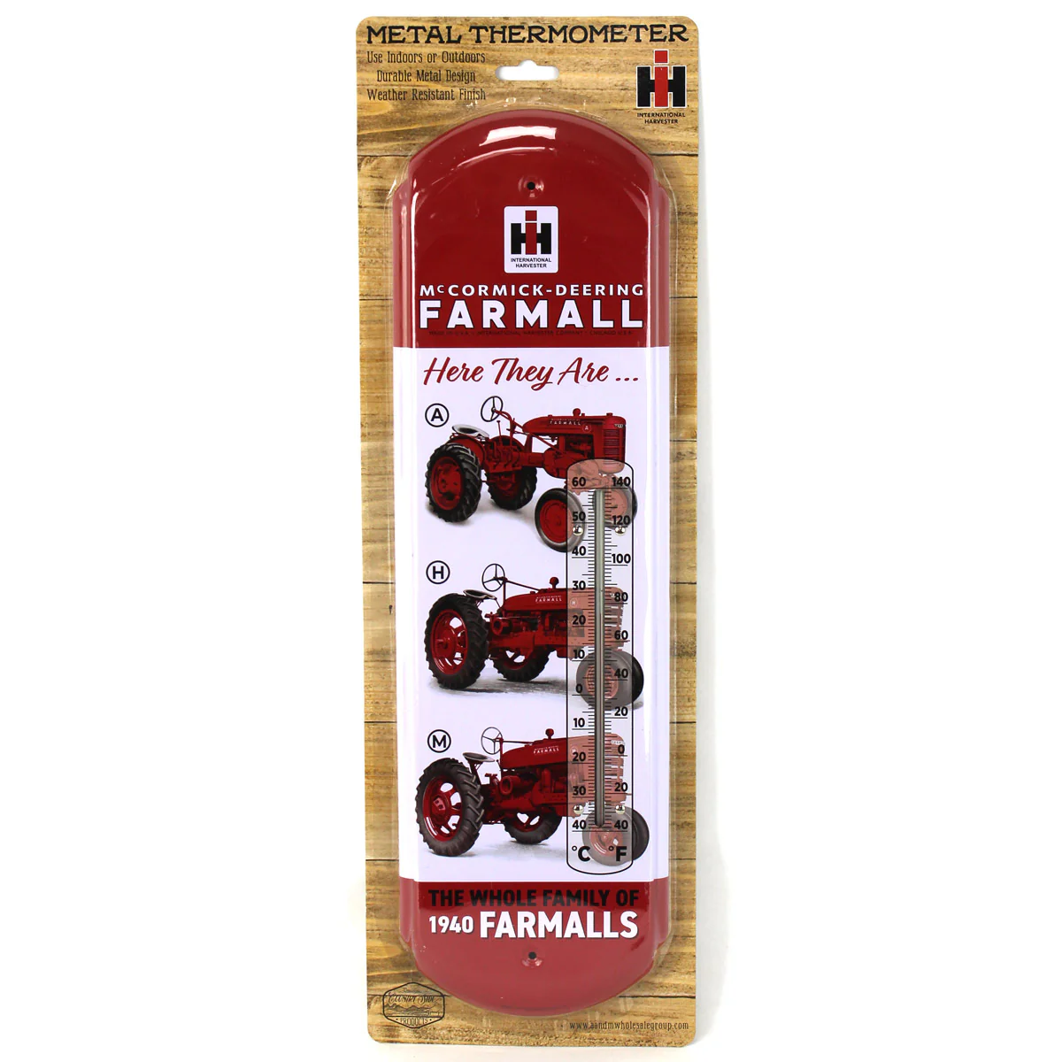 IH Family of Farmalls (A, H & M) Metal Thermometer, 5.125in x 17.375in - Image 2