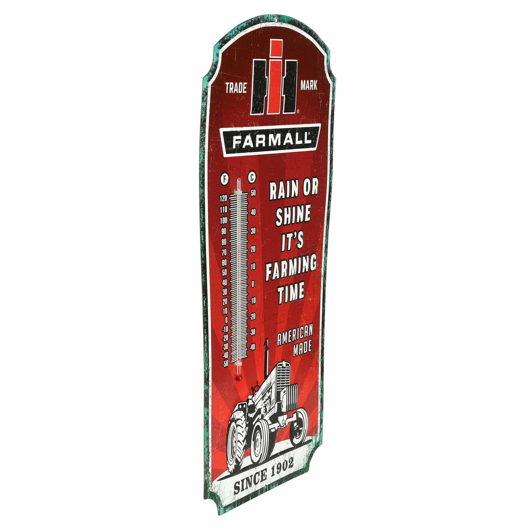 IH Farmall Rain or Shine It's Farming Time 17.5" x 7.25" Thermometer - Image 2