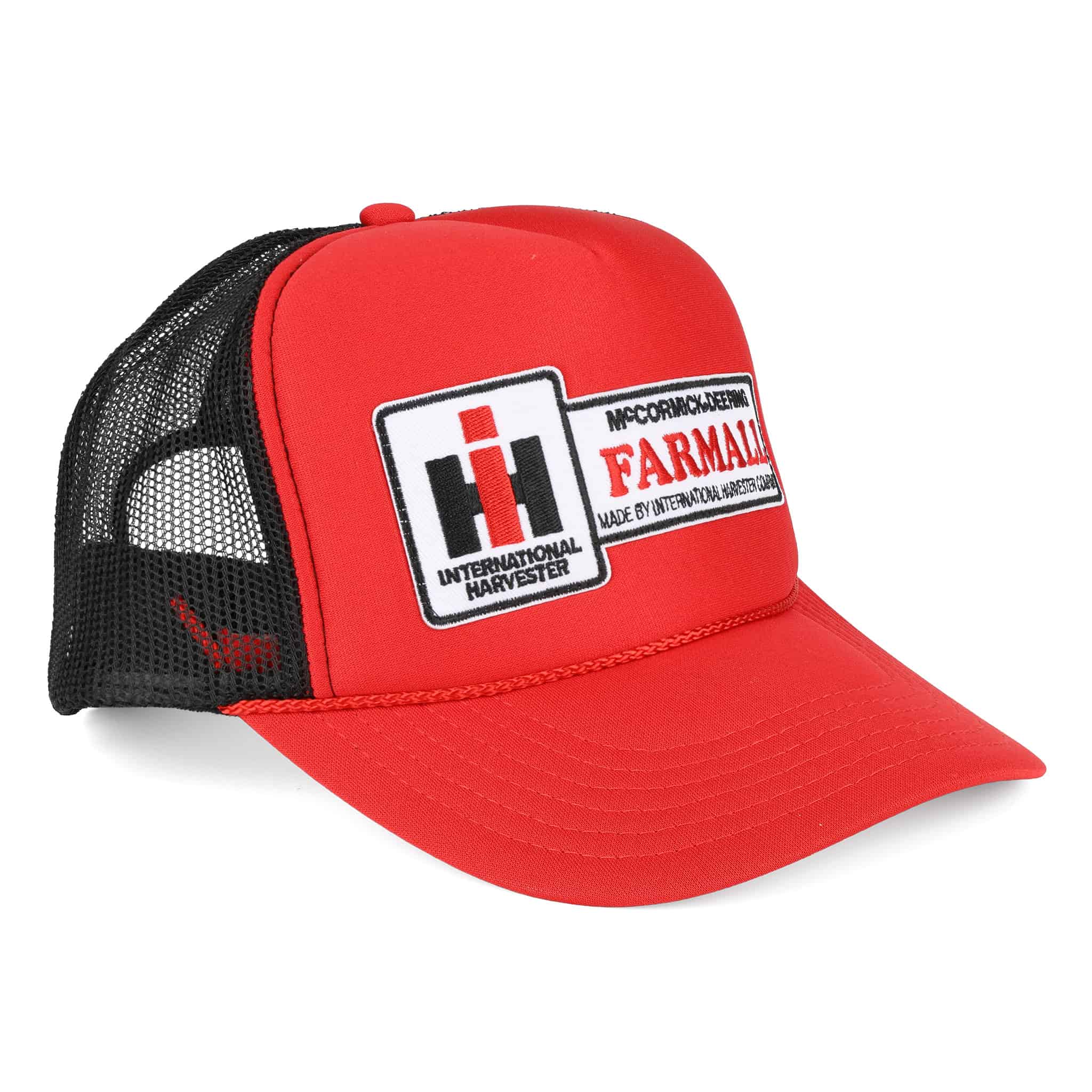 IH Farmall Red High-Profile Hat with Black Mesh Back - Image 2