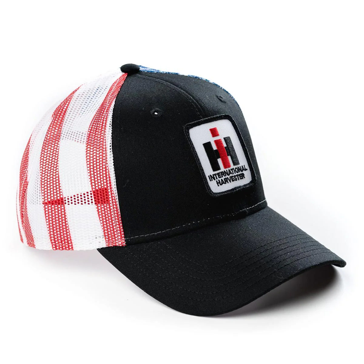 IH Logo Black Hat with US Flag Mesh Back - Image 2