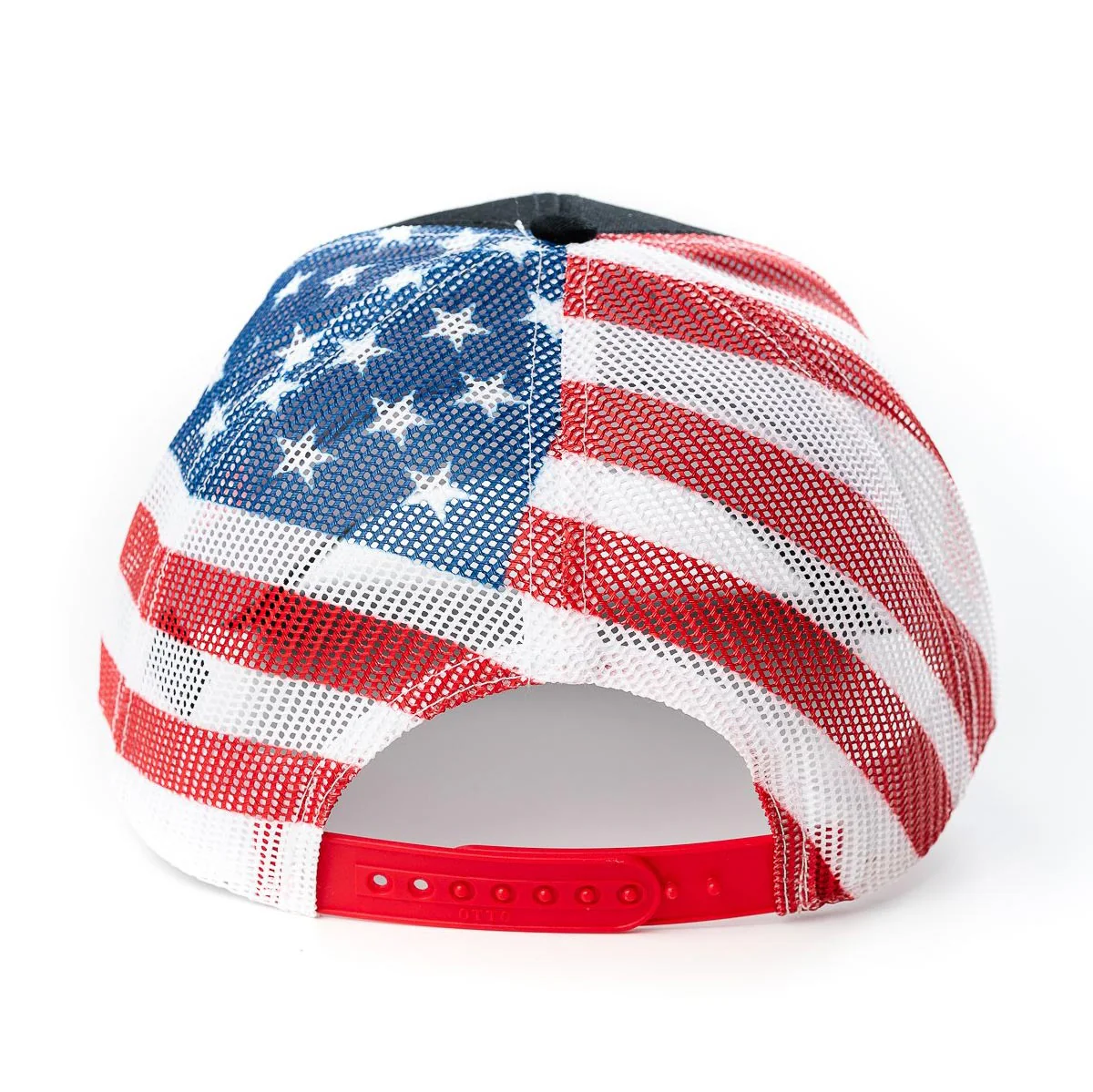 IH Logo Black Hat with US Flag Mesh Back - Image 4
