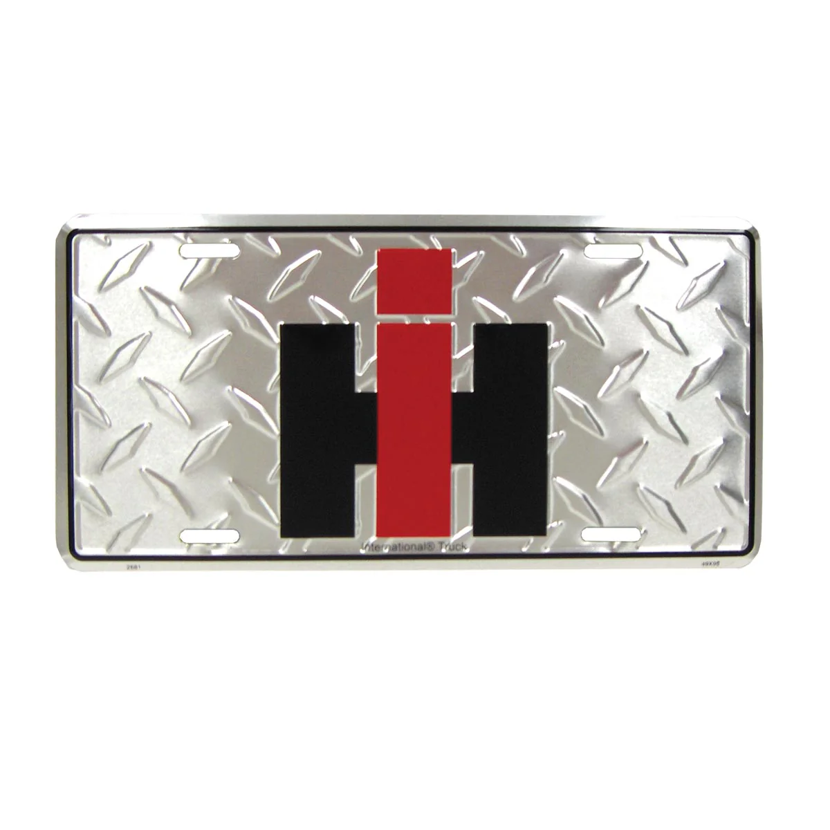 IH Logo Diamond Plate License Plate