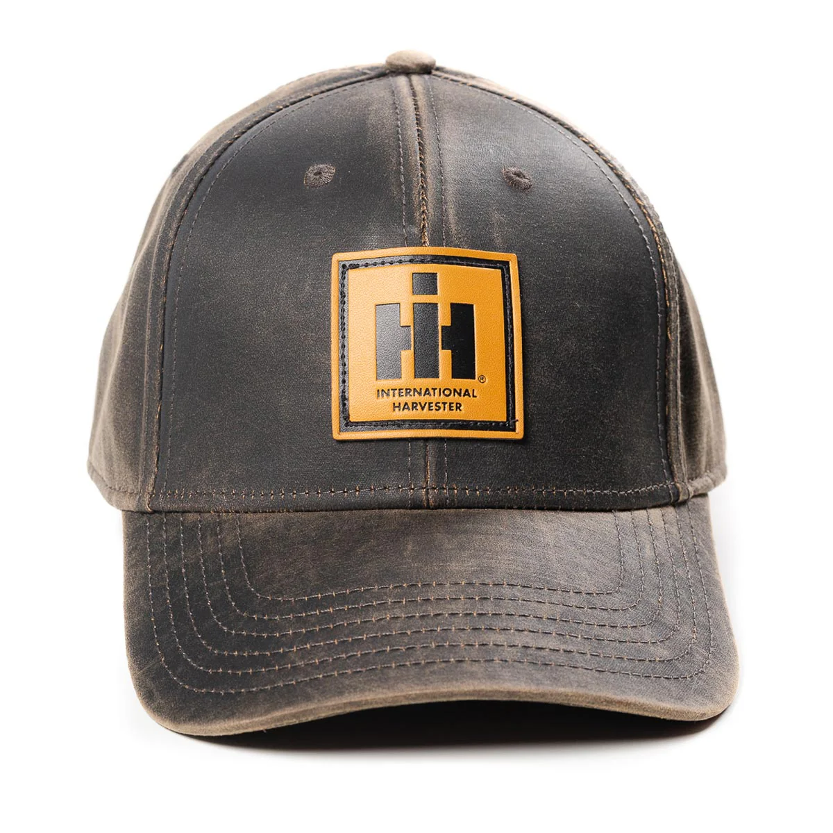 IH Logo Leather Emblem Oil Distressed Premium Cap - Image 2