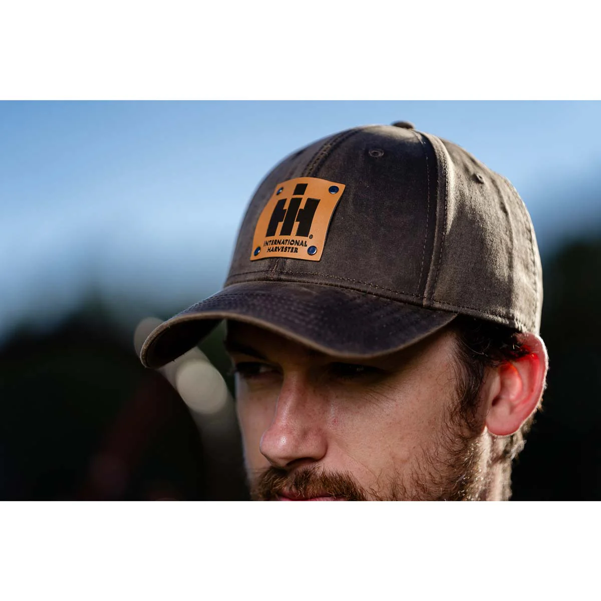 IH Logo Leather Emblem Oil Distressed Premium Cap - Image 4