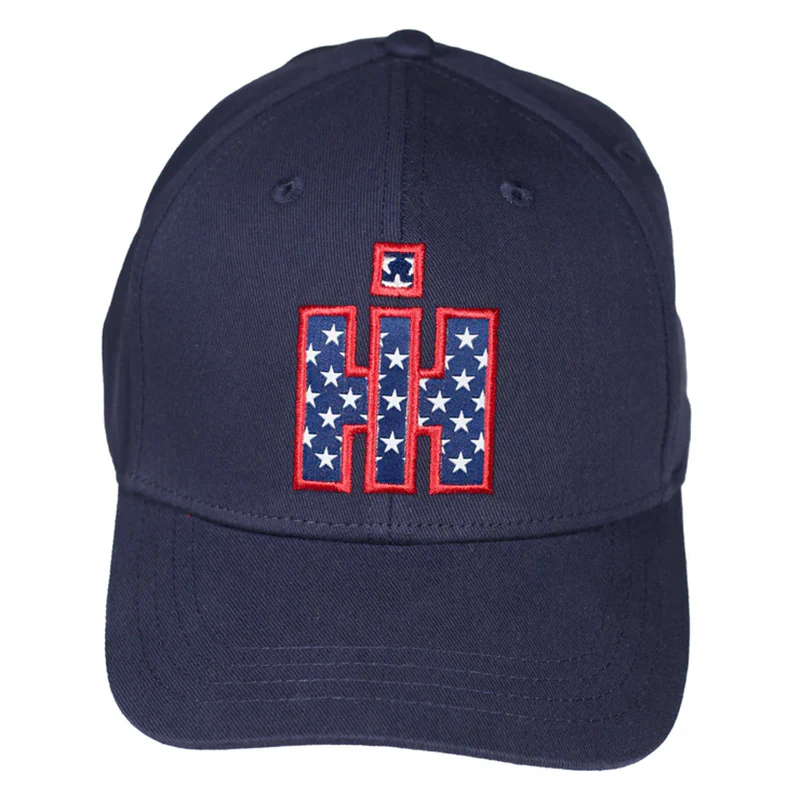 IH Logo Navy Blue Baseball Cap with American Flag Star-Filled IH Logo - Image 2