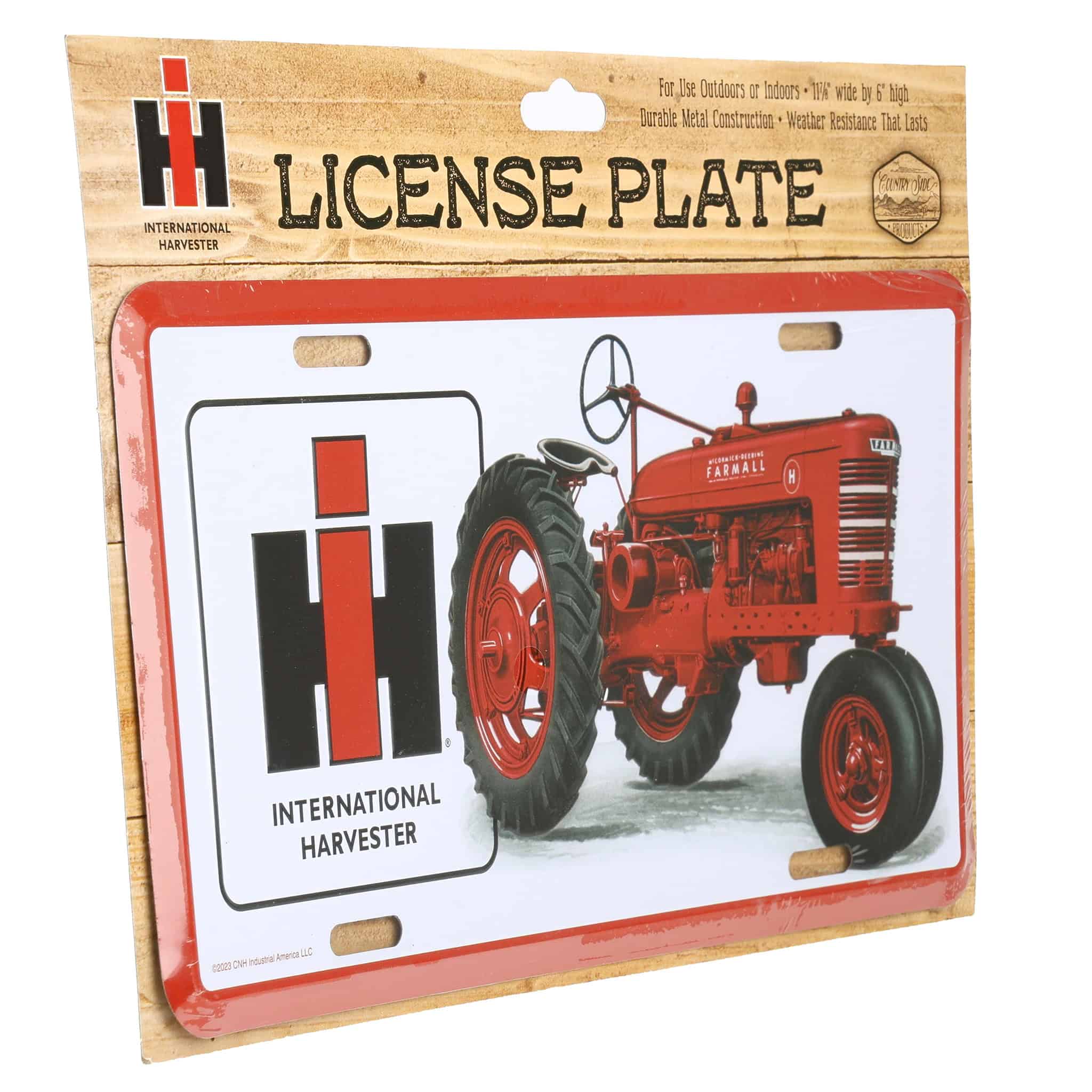IH Logo with IH Farmall H Tractor Metal License Plate, 11.875in x 6in - Image 3