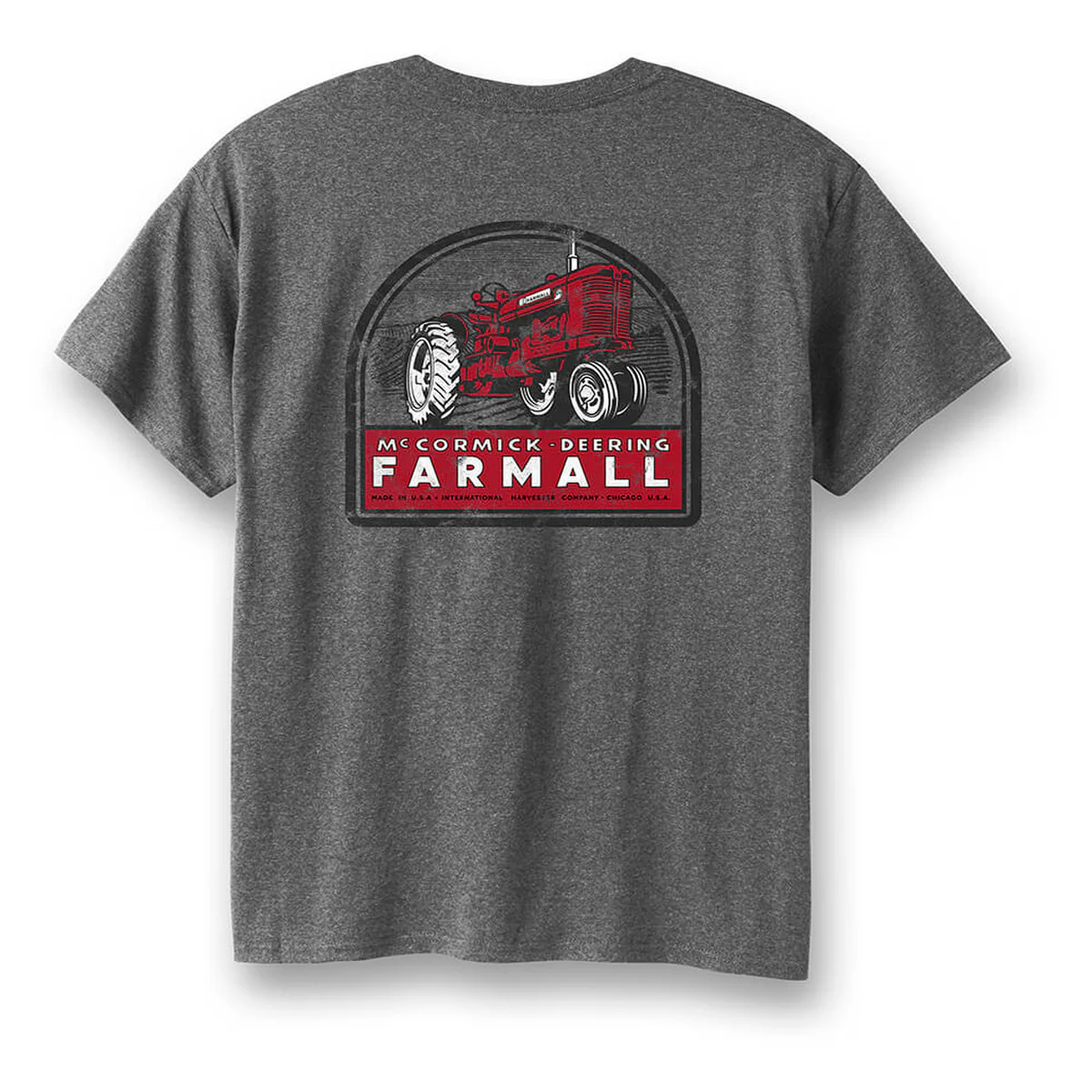 IH McCormick Deering Farmall Tractor Gray T-Shirt - Image 2