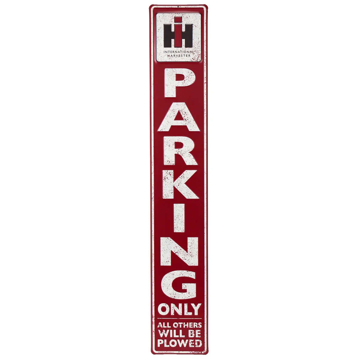 IH Parking Only Embossed Metal Street Sign, 6in x 36in