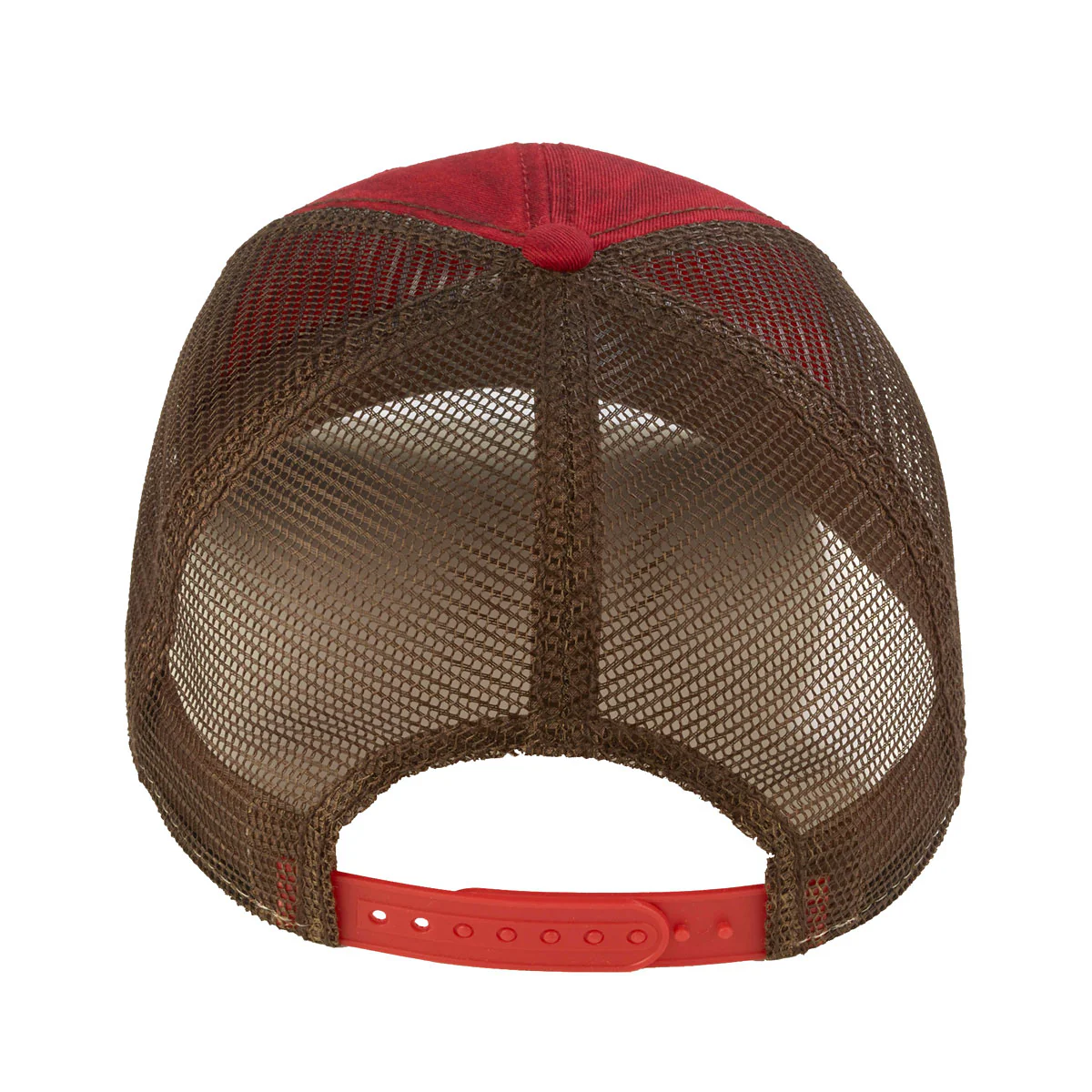 IH Patch Logo Red & Brown Cap with Mesh Back & Weathered Appearance - Image 2