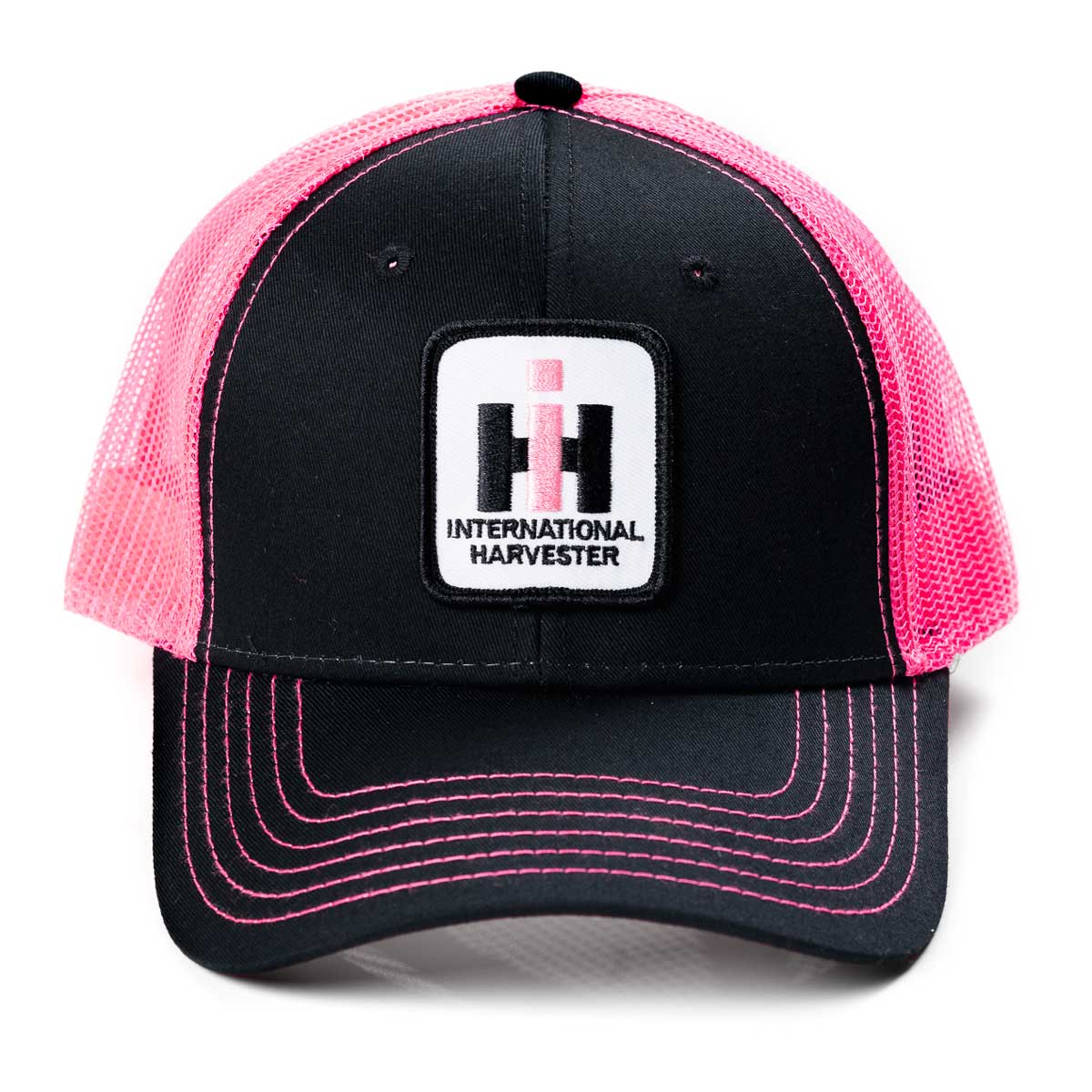 IH Stitched Logo Black with Pink Mesh Back Hat - Image 2