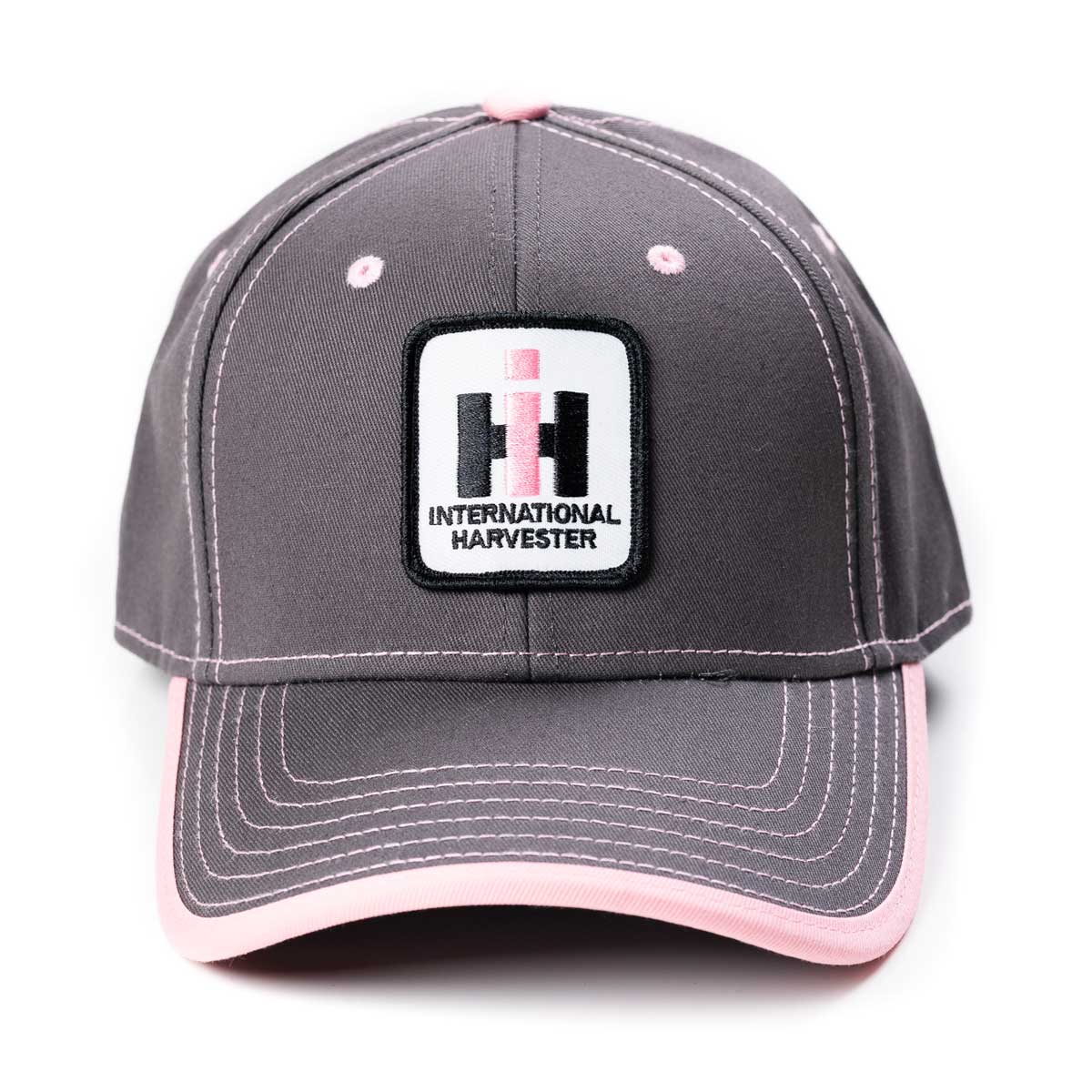 IH Stitched Logo Gray with Pink Accents Hat - Image 2