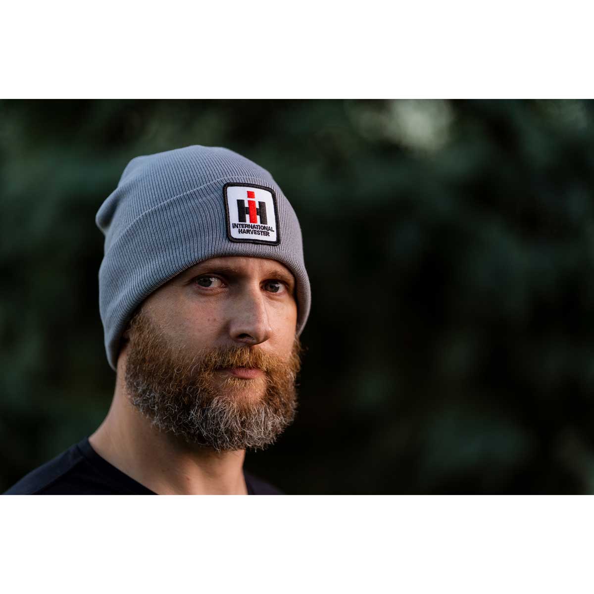 IH International Harvester Logo Gray Knit Beanie Hat - Image 2