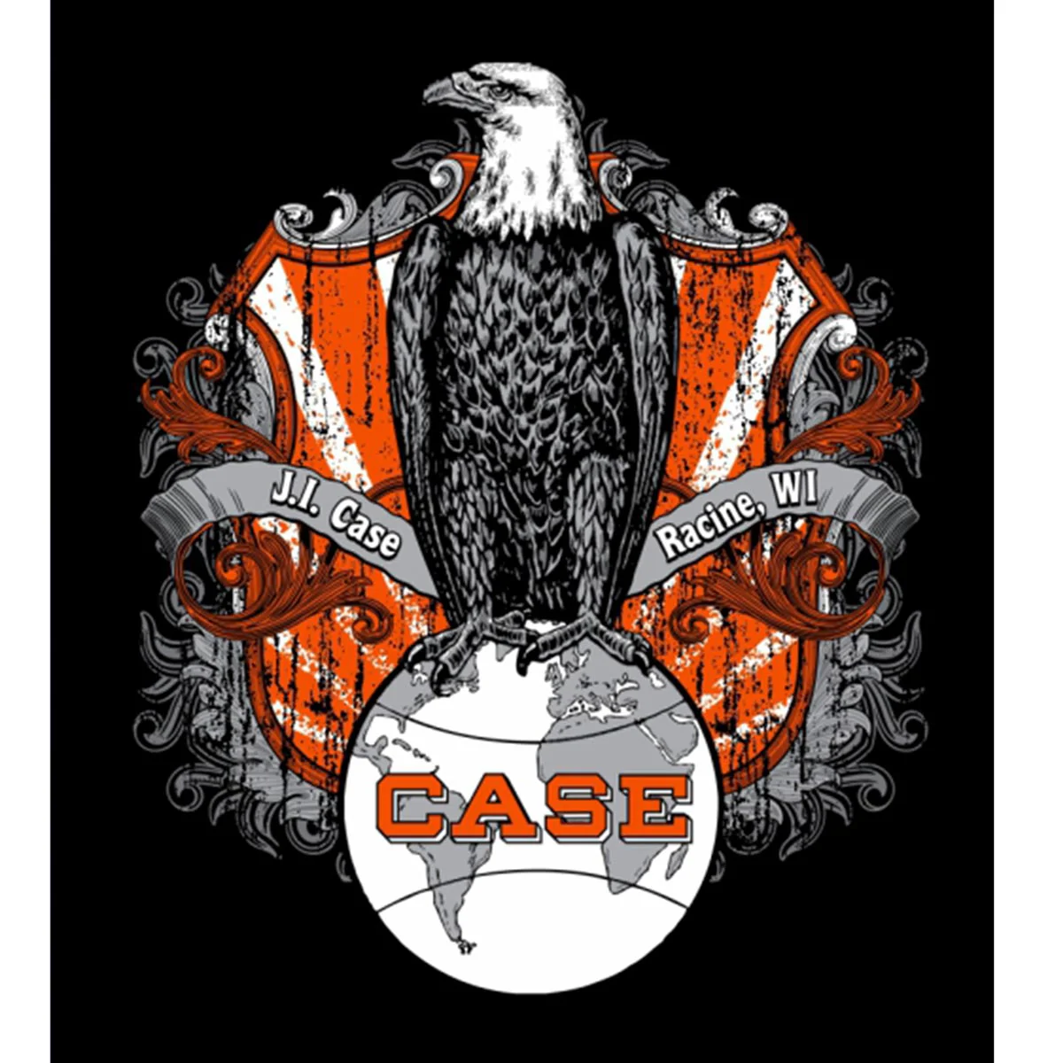 J.I. Case Old Abe Black Short Sleeve T-shirt - Image 2