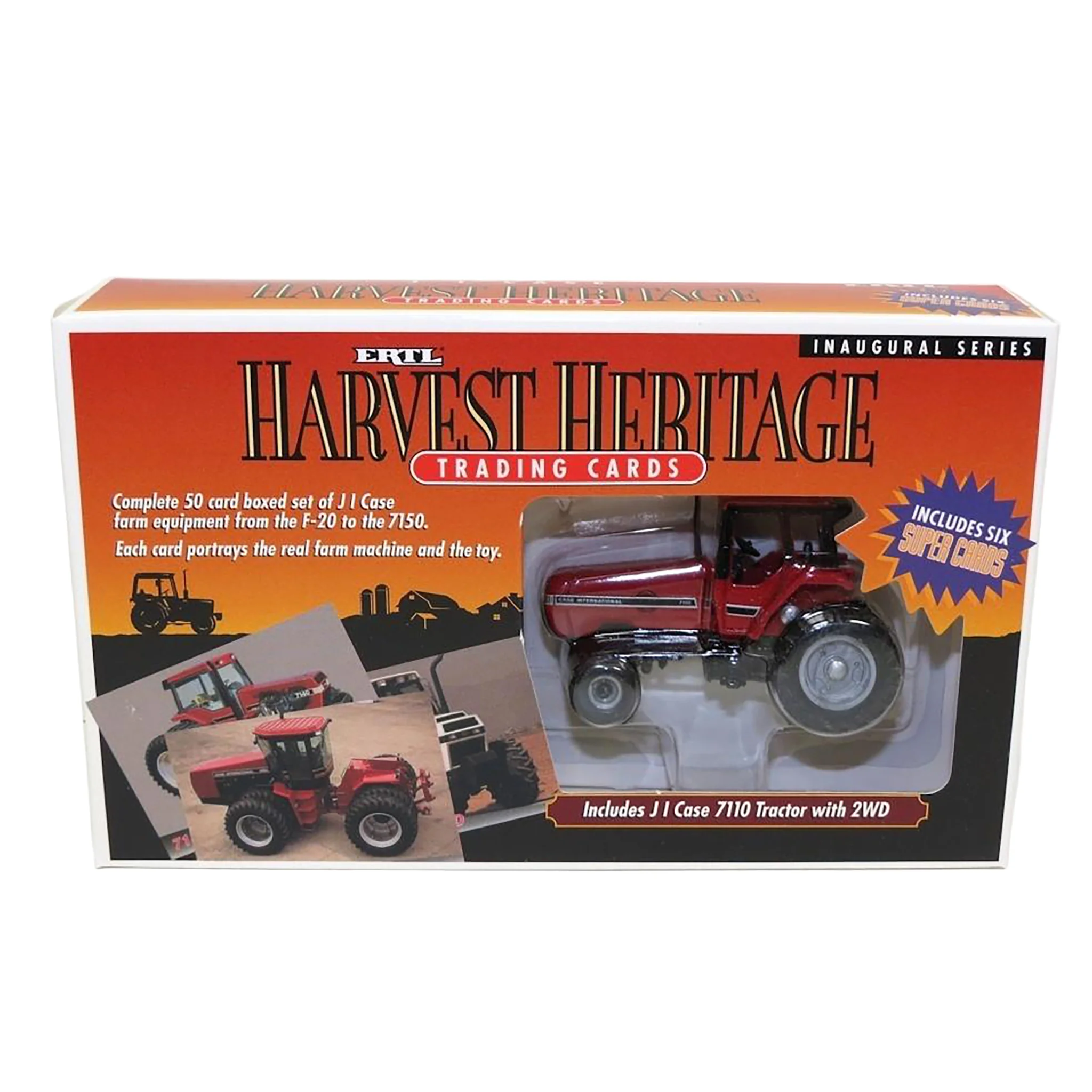 1/64 JI Case 7110 Magnum 2WD Tractor with ERTL Harvest Heritage Inaugural Series Trading Cards