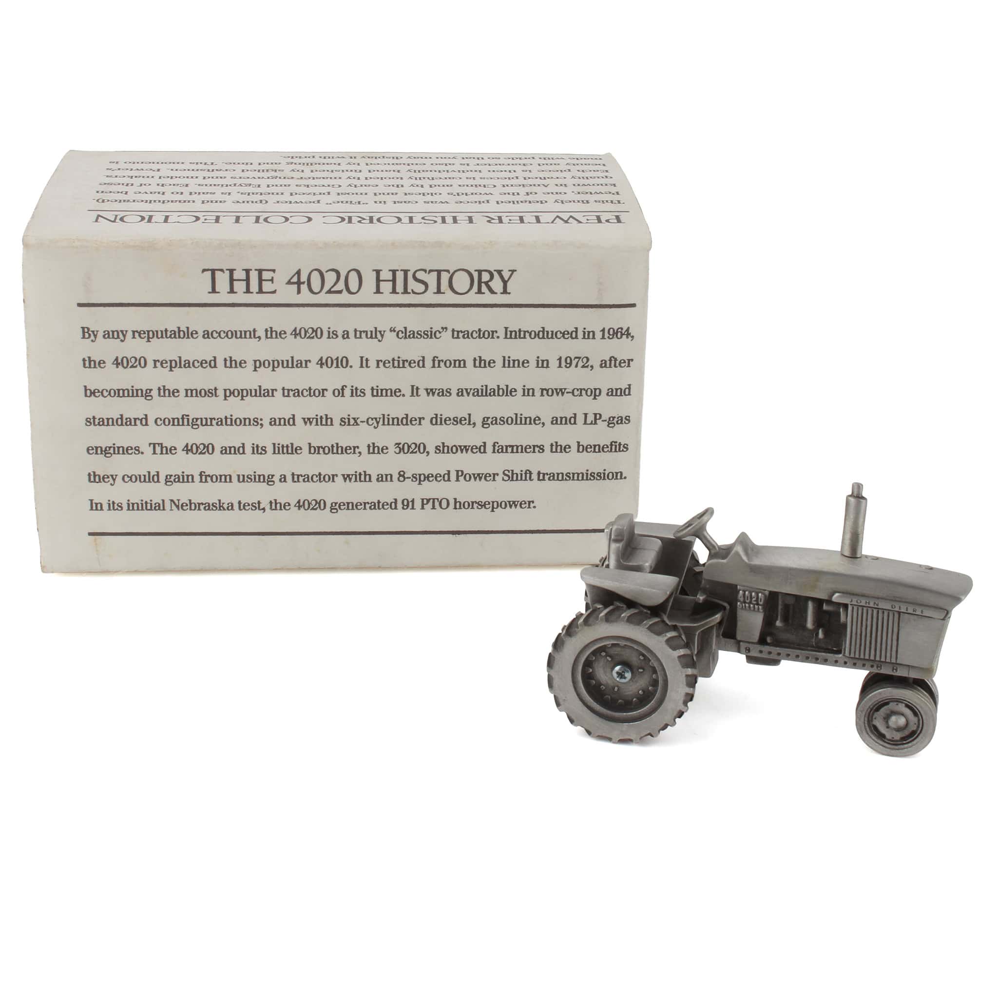 1/43 John Deere 4020 Narrow Front Diesel Collectible Tractor in Pewter by SpecCast - Image 2