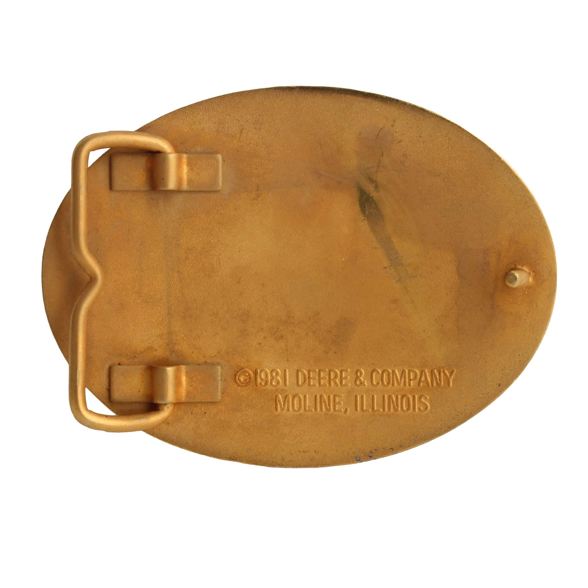 John Deere 4WD Tractors Shiny Goldtone 1981 Belt Buckle - Image 2