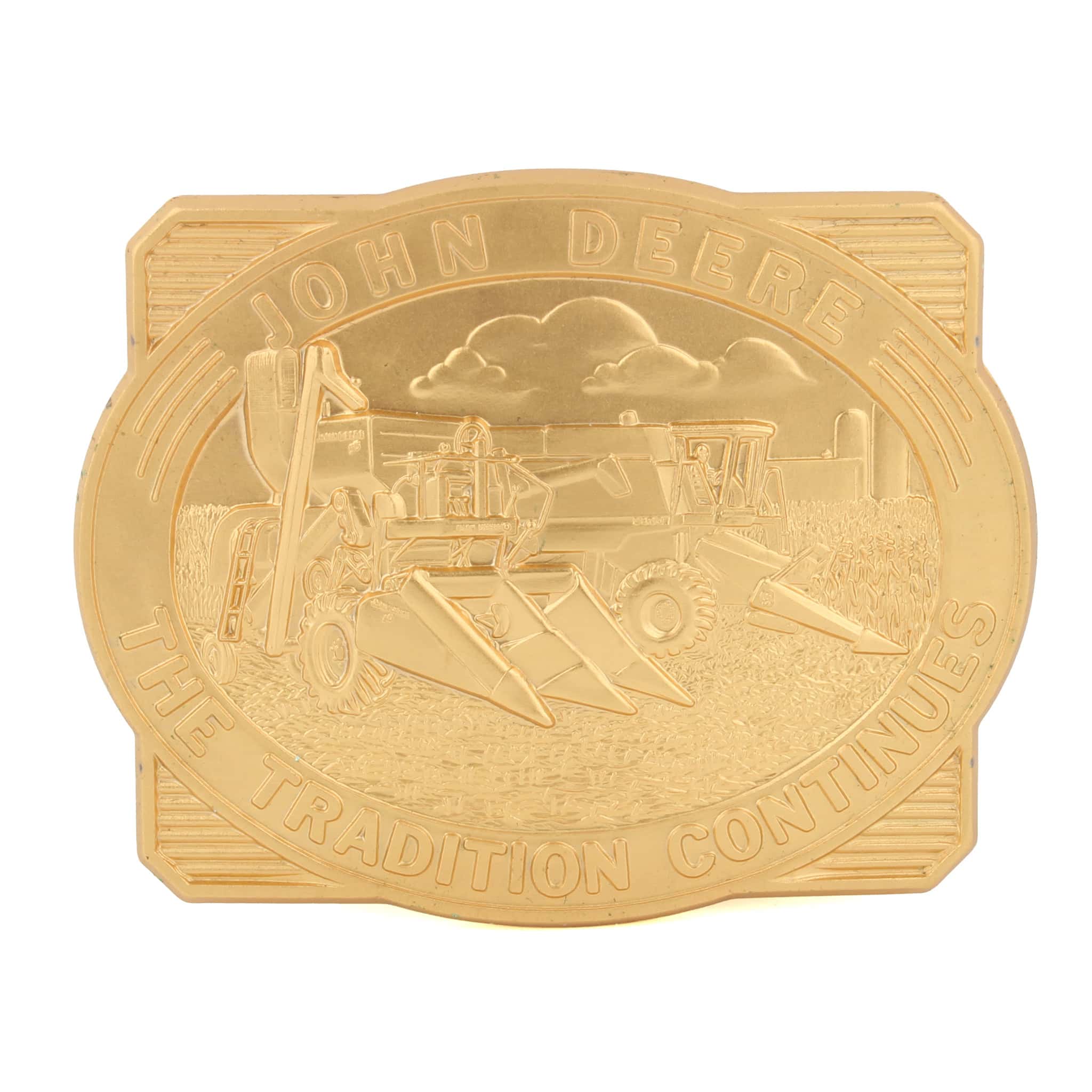 John Deere 55 & 9500 Combines "The Tradition Continues" 1994 Gold Plated Belt Buckle
