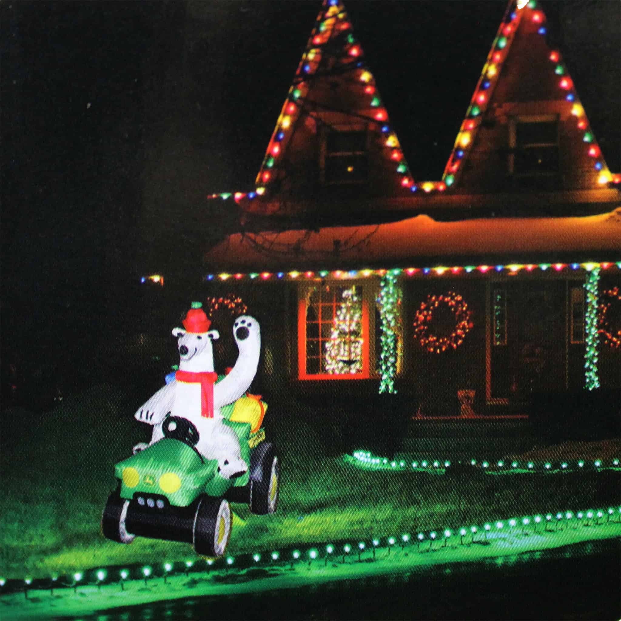 John Deere 6 Foot Inflatable Christmas Gator with Polar Bear - Image 2