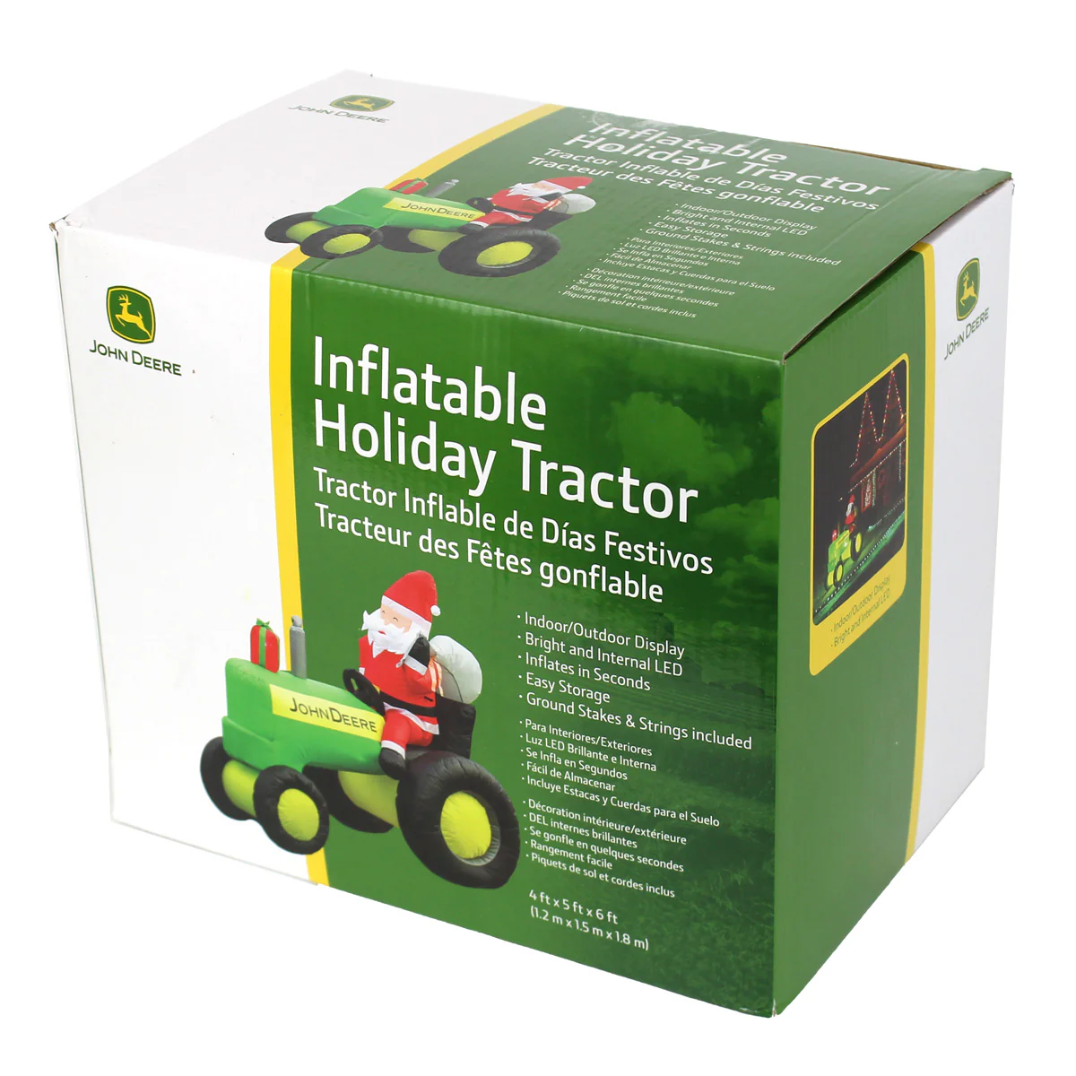 John Deere 6 Foot Inflatable Christmas Tractor with Santa - Image 3