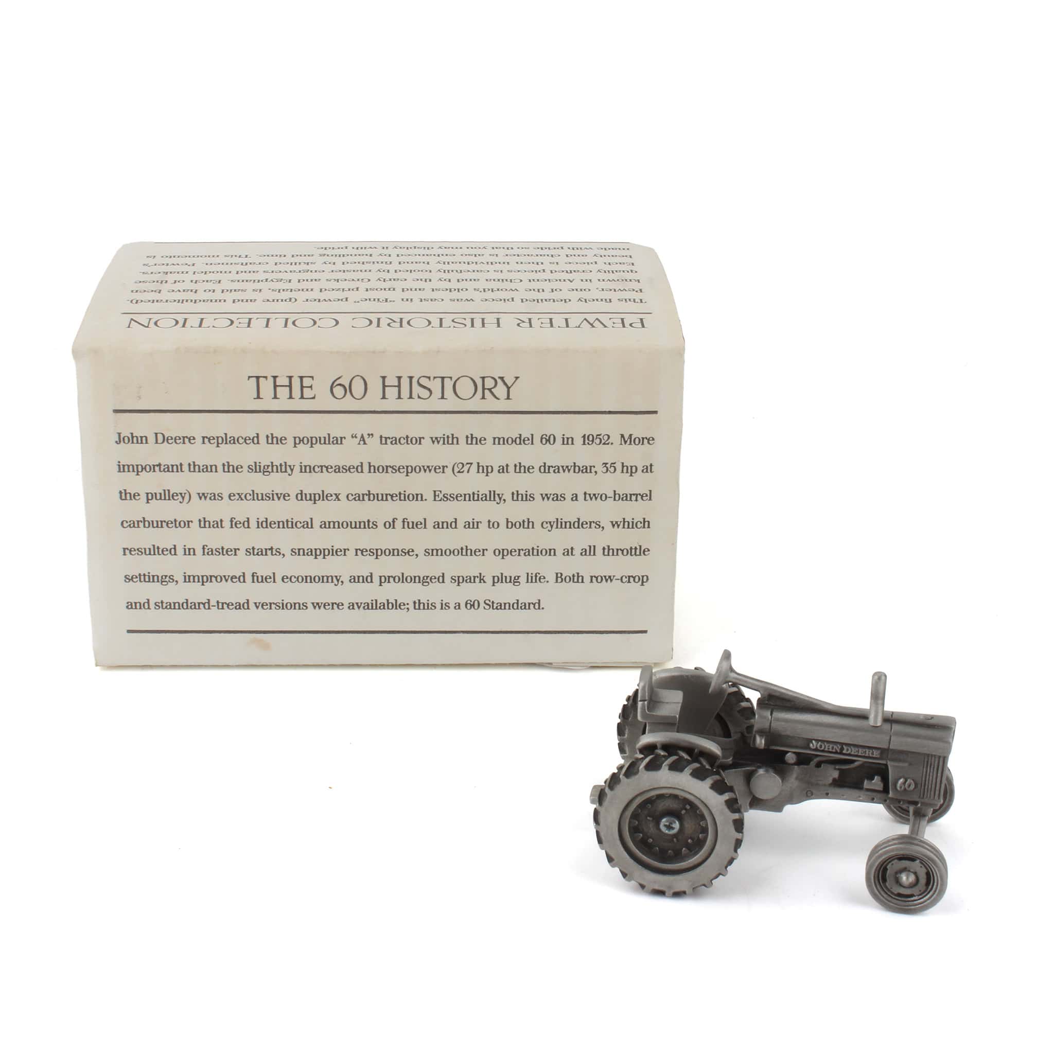 1/43 John Deere 60 Wide Front Collectible Tractor in Pewter by SpecCast - Image 2