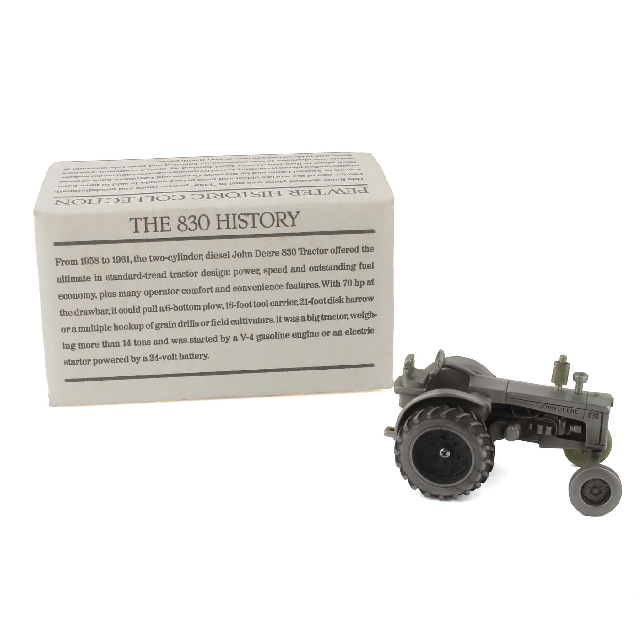 1/43 John Deere 830 Tractor in Pewter by SpecCast - Image 2