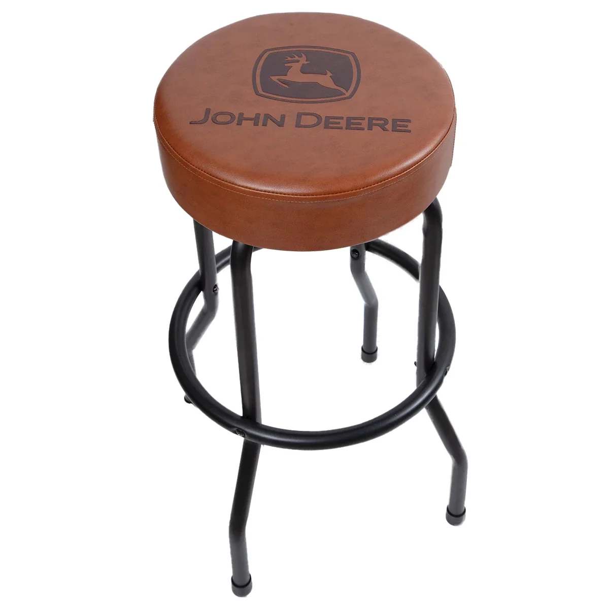John Deere Barstool with Matte Brown Seat & Black Legs, 29 Inches