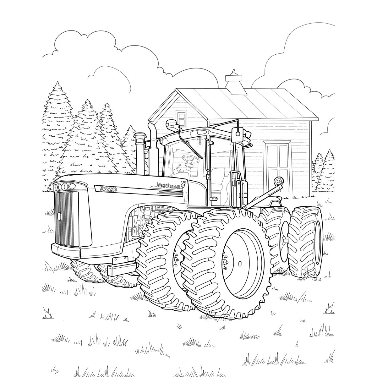 John Deere Green Tractors Coloring Book: 36 Detailed Classic and Modern Tractors - Image 3