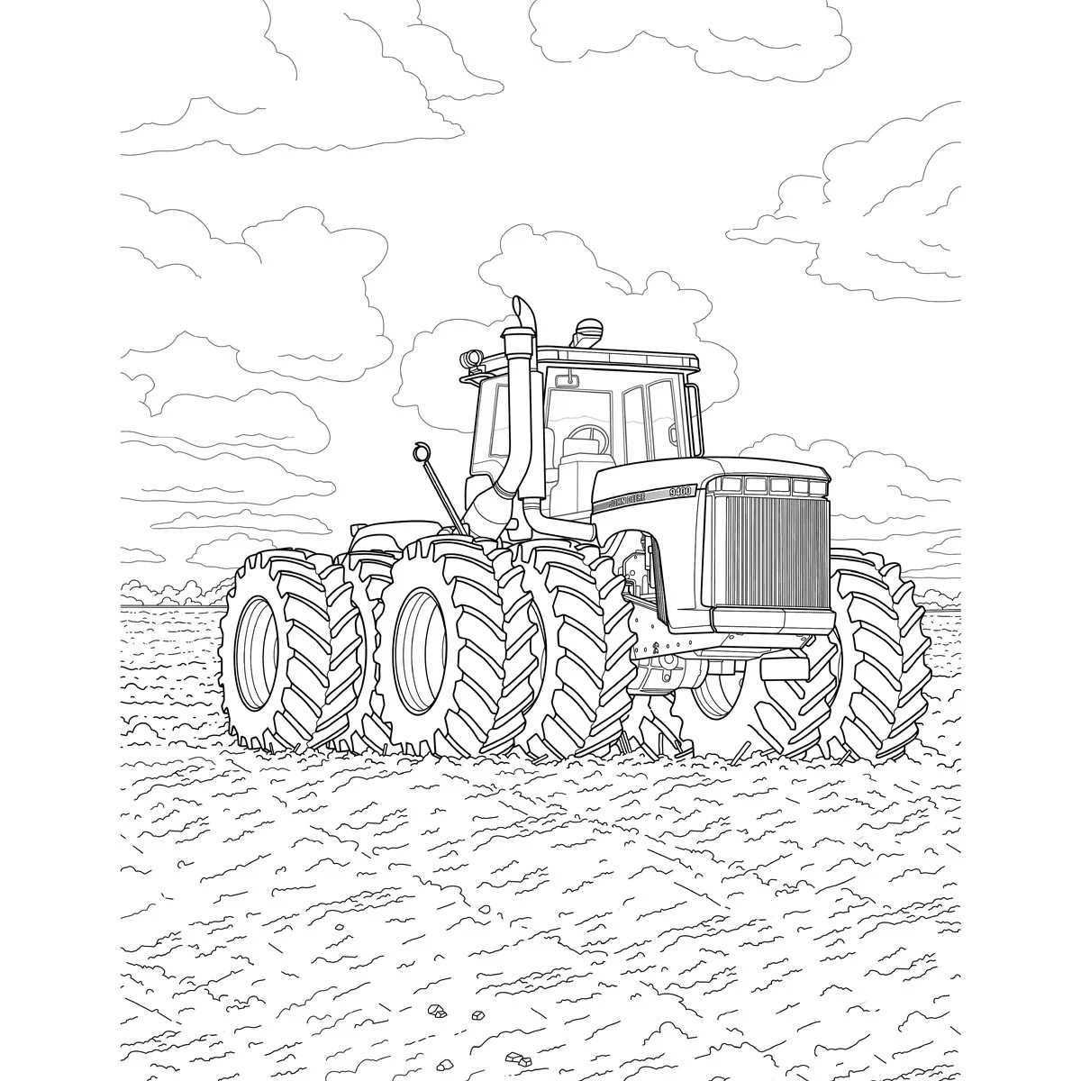 John Deere Green Tractors Coloring Book: 36 Detailed Classic and Modern Tractors - Image 4