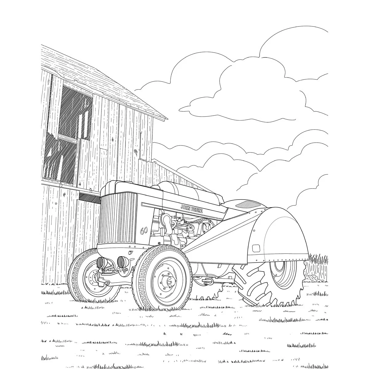 John Deere Green Tractors Coloring Book: 36 Detailed Classic and Modern Tractors - Image 5